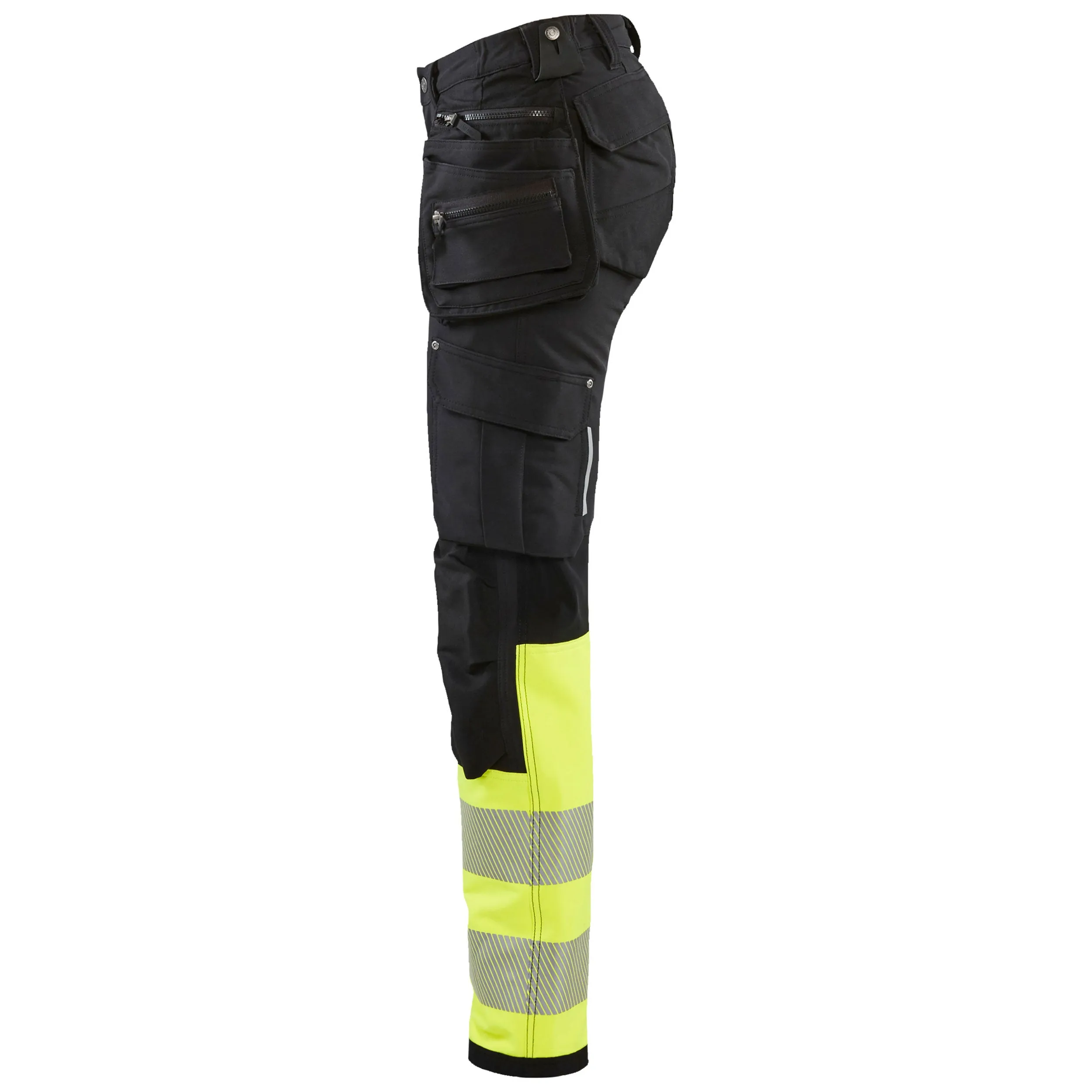 Blaklader 7193 Black/Hi-Vis Yellow Women's Trouser With 4-Way-Stretch With Holster Pockets