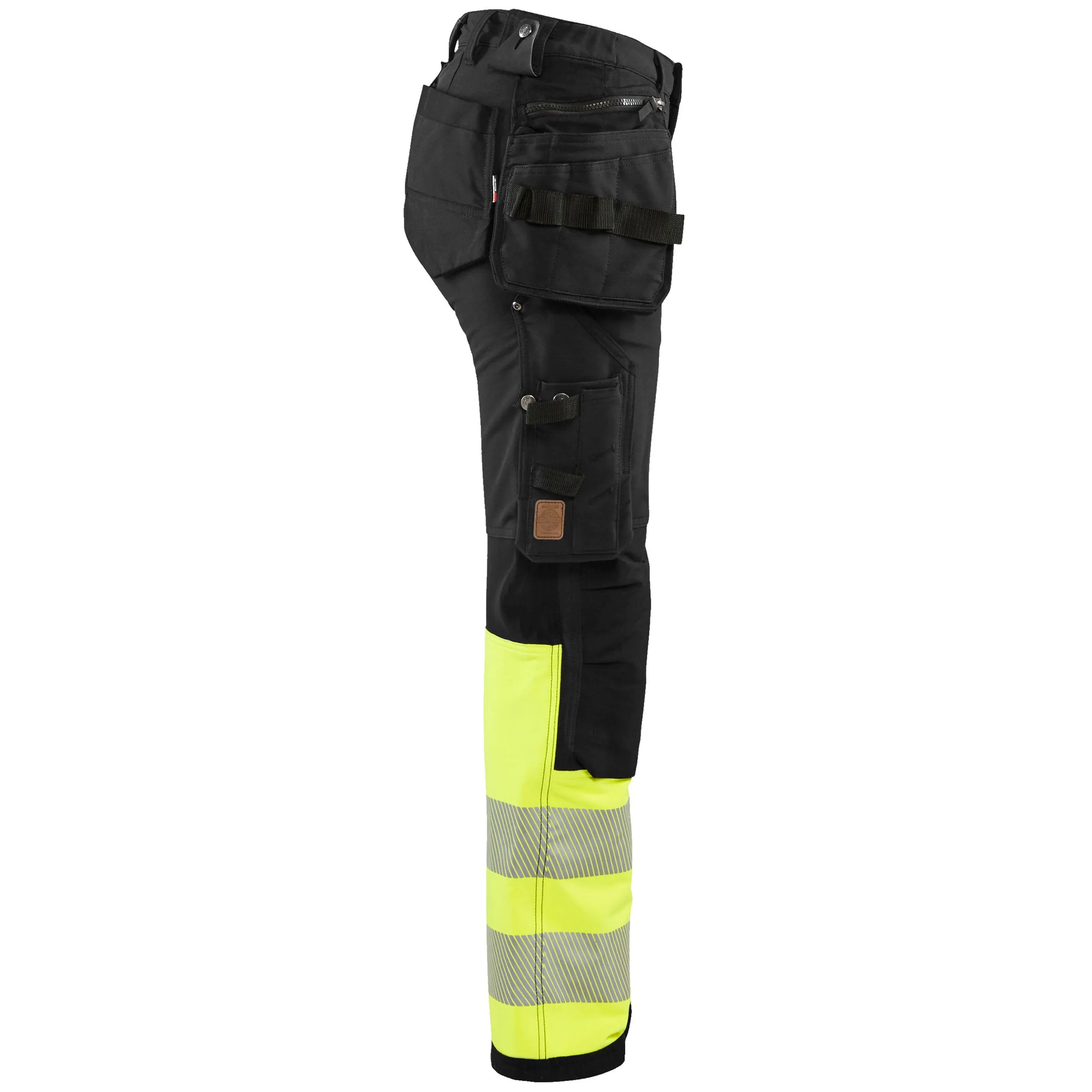 Blaklader 7193 Black/Hi-Vis Yellow Women's Trouser With 4-Way-Stretch With Holster Pockets