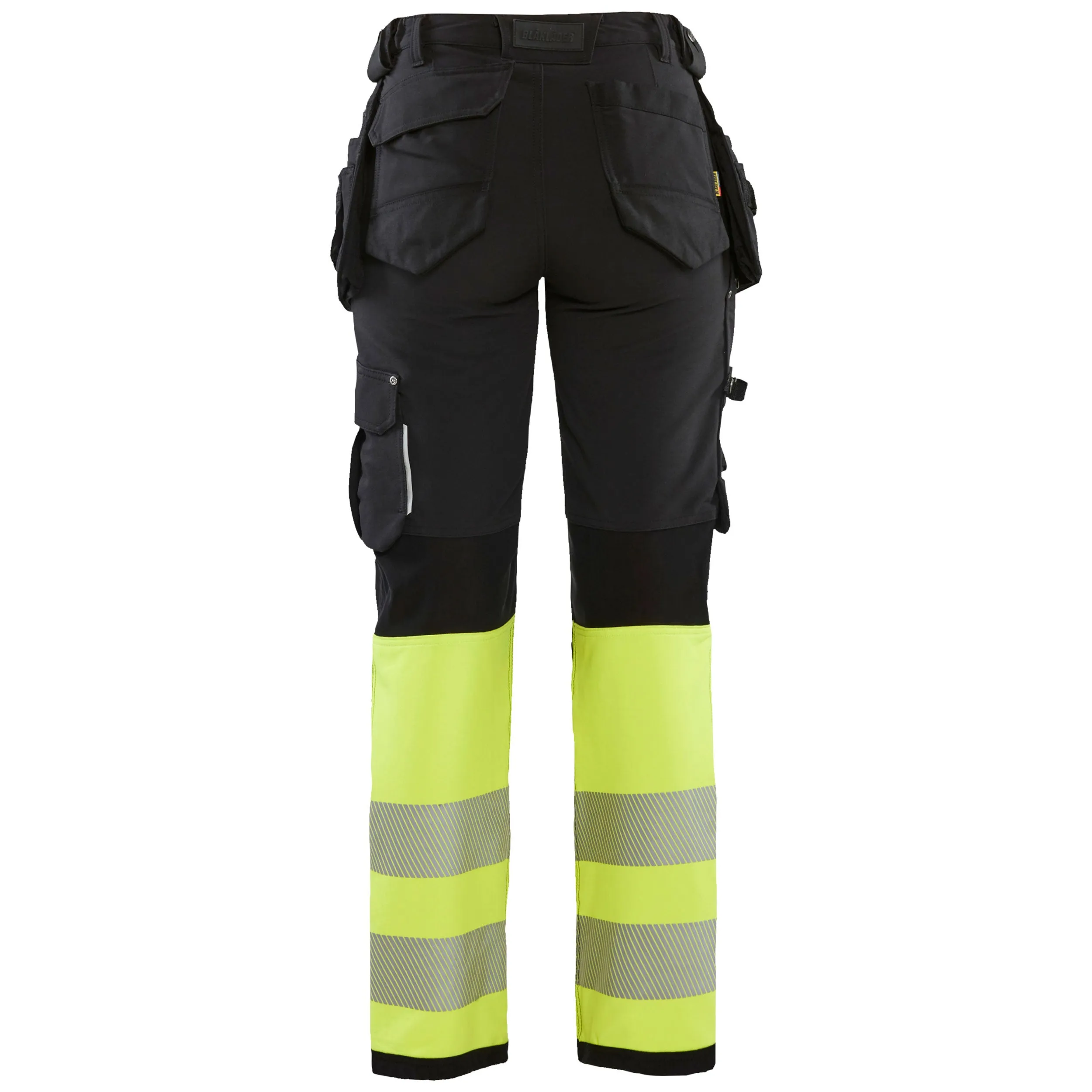 Blaklader 7193 Black/Hi-Vis Yellow Women's Trouser With 4-Way-Stretch With Holster Pockets