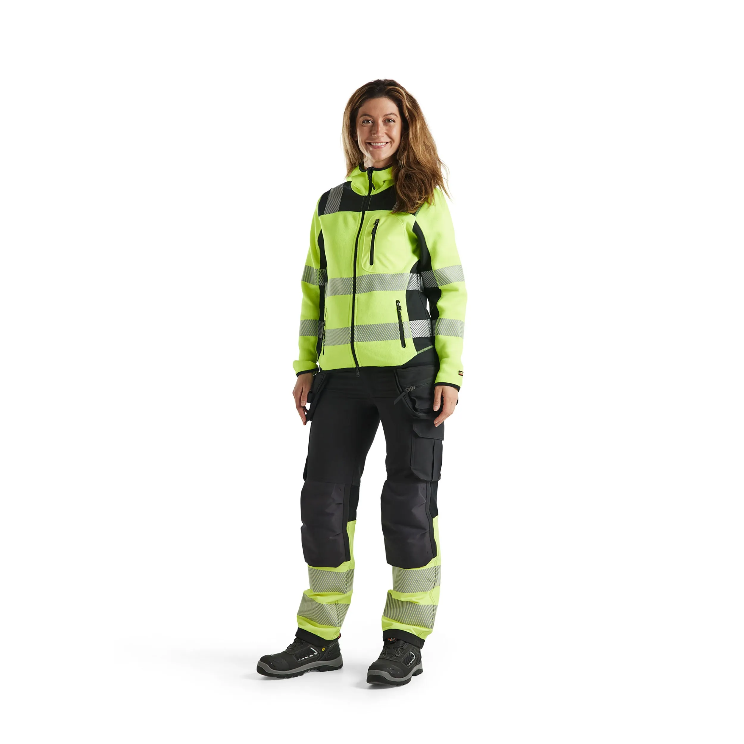 Blaklader 7193 Black/Hi-Vis Yellow Women's Trouser With 4-Way-Stretch With Holster Pockets
