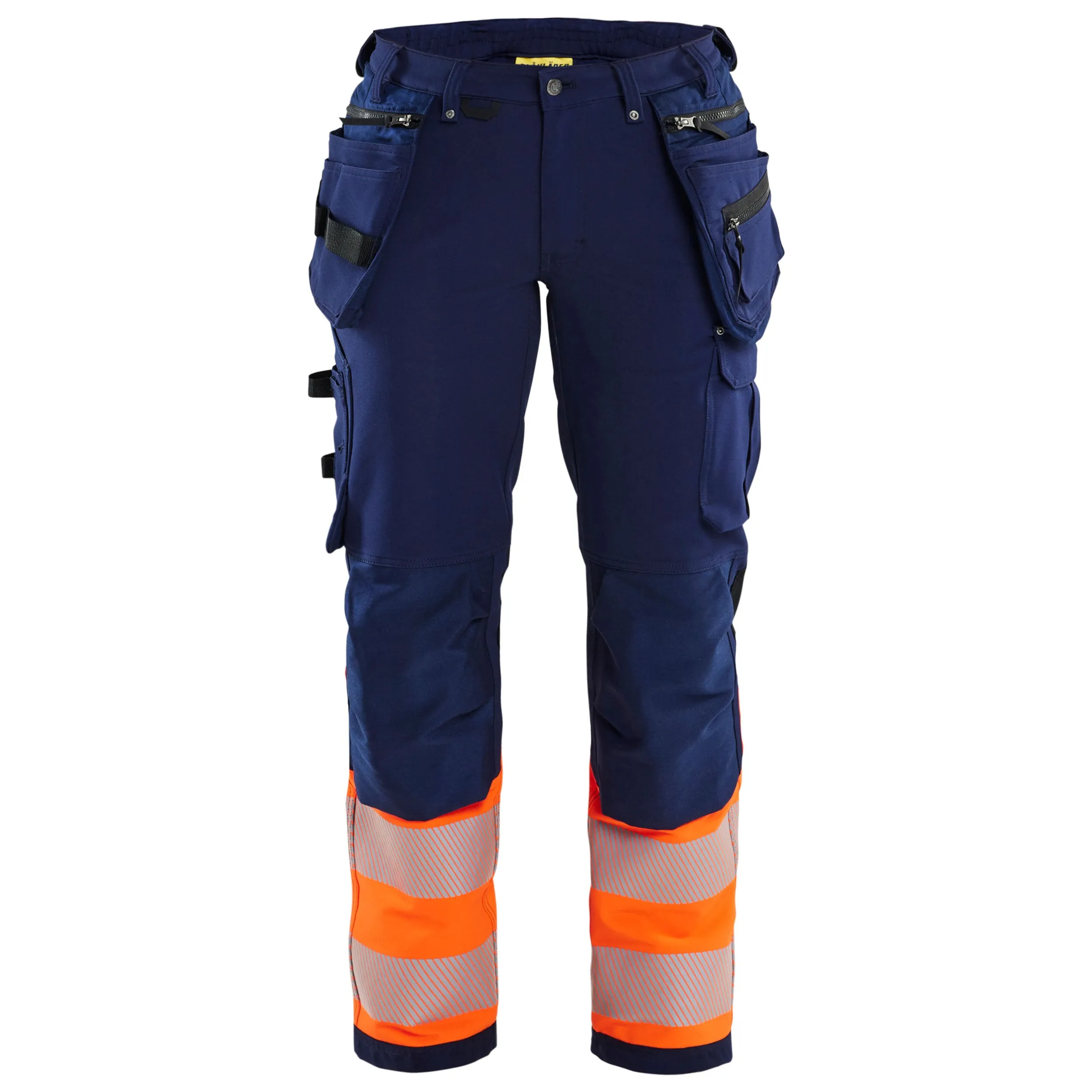 Blaklader 7193 Navy Blue/Hi-Vis Orange Women's Trouser With 4-Way-Stretch With Holster Pockets