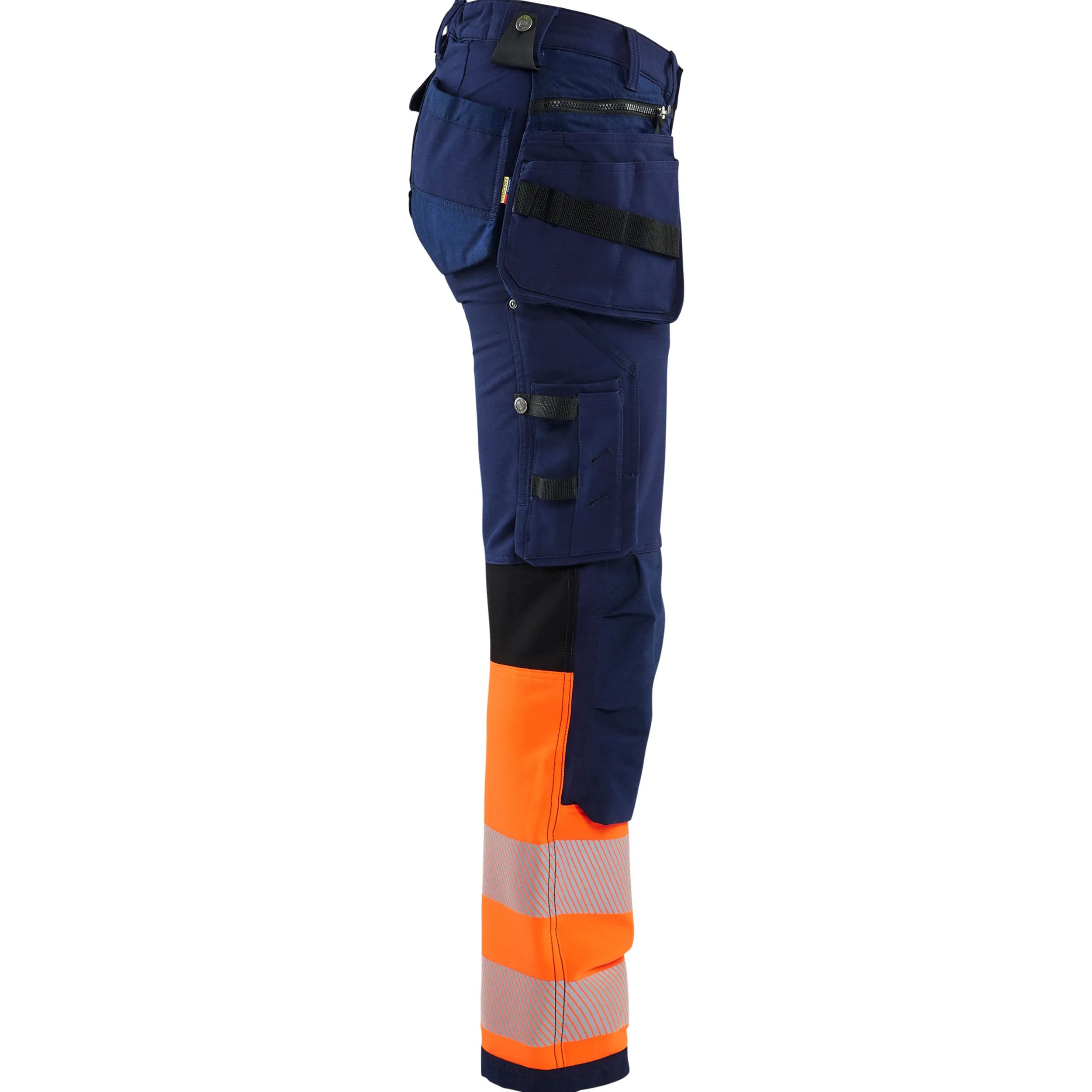 Blaklader 7193 Navy Blue/Hi-Vis Orange Women's Trouser With 4-Way-Stretch With Holster Pockets