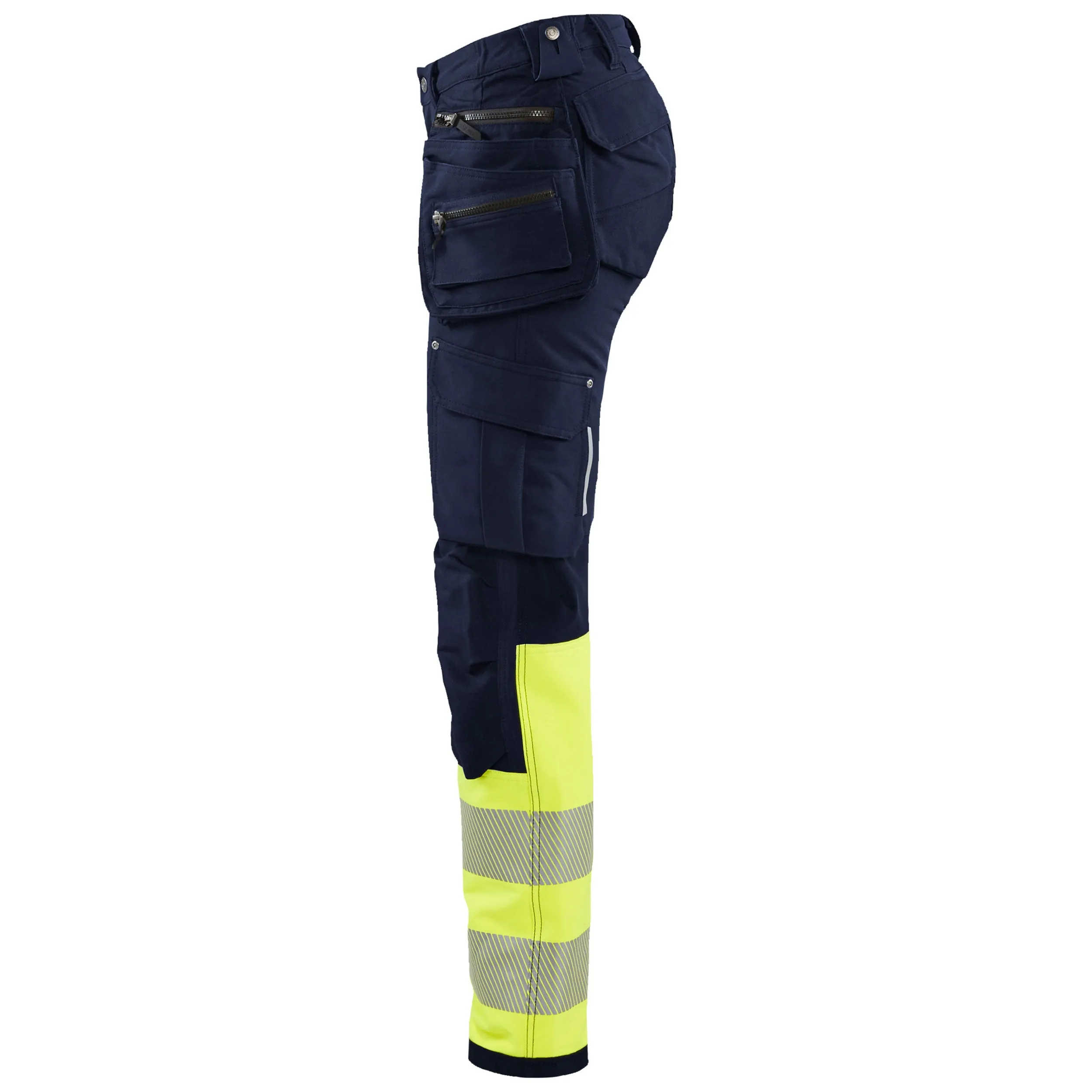 Blaklader 7193 Navy Blue/Hi-Vis Yellow Women's Trouser With 4-Way-Stretch With Holster Pockets