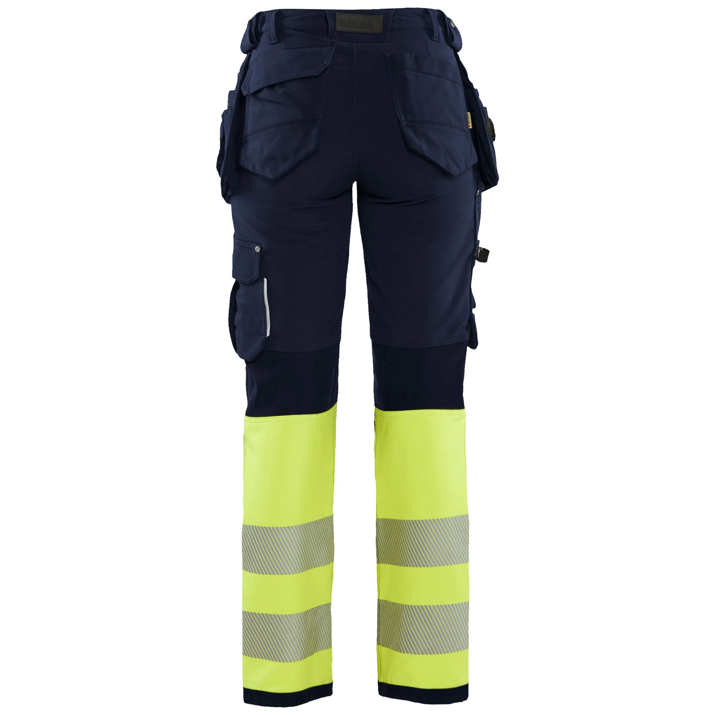 Blaklader 7193 Navy Blue/Hi-Vis Yellow Women's Trouser With 4-Way-Stretch With Holster Pockets