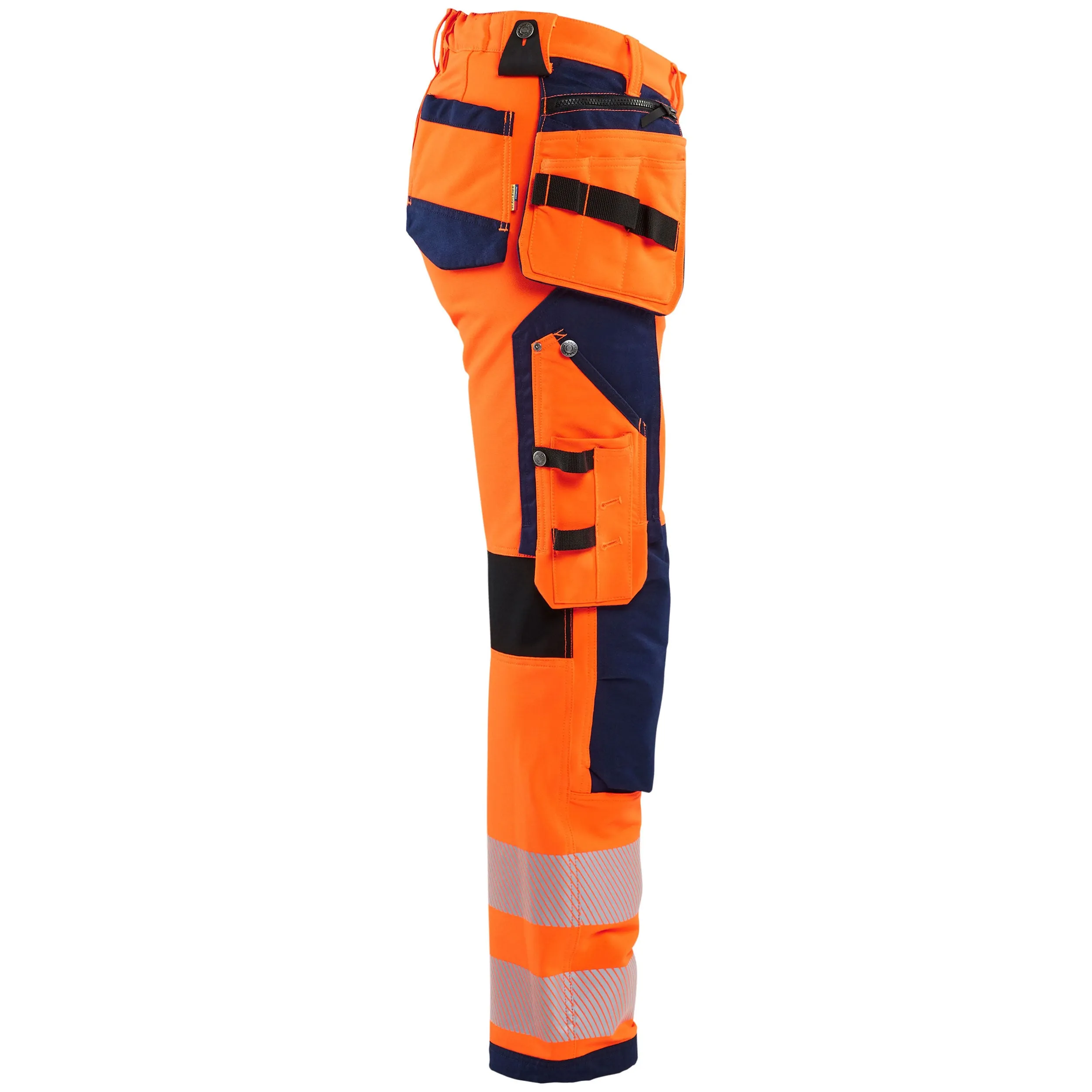 Blaklader 7197 Hi-Vis Orange/Navy Blue Women's Trousers With 4-Way-Stretch With Holster Pockets