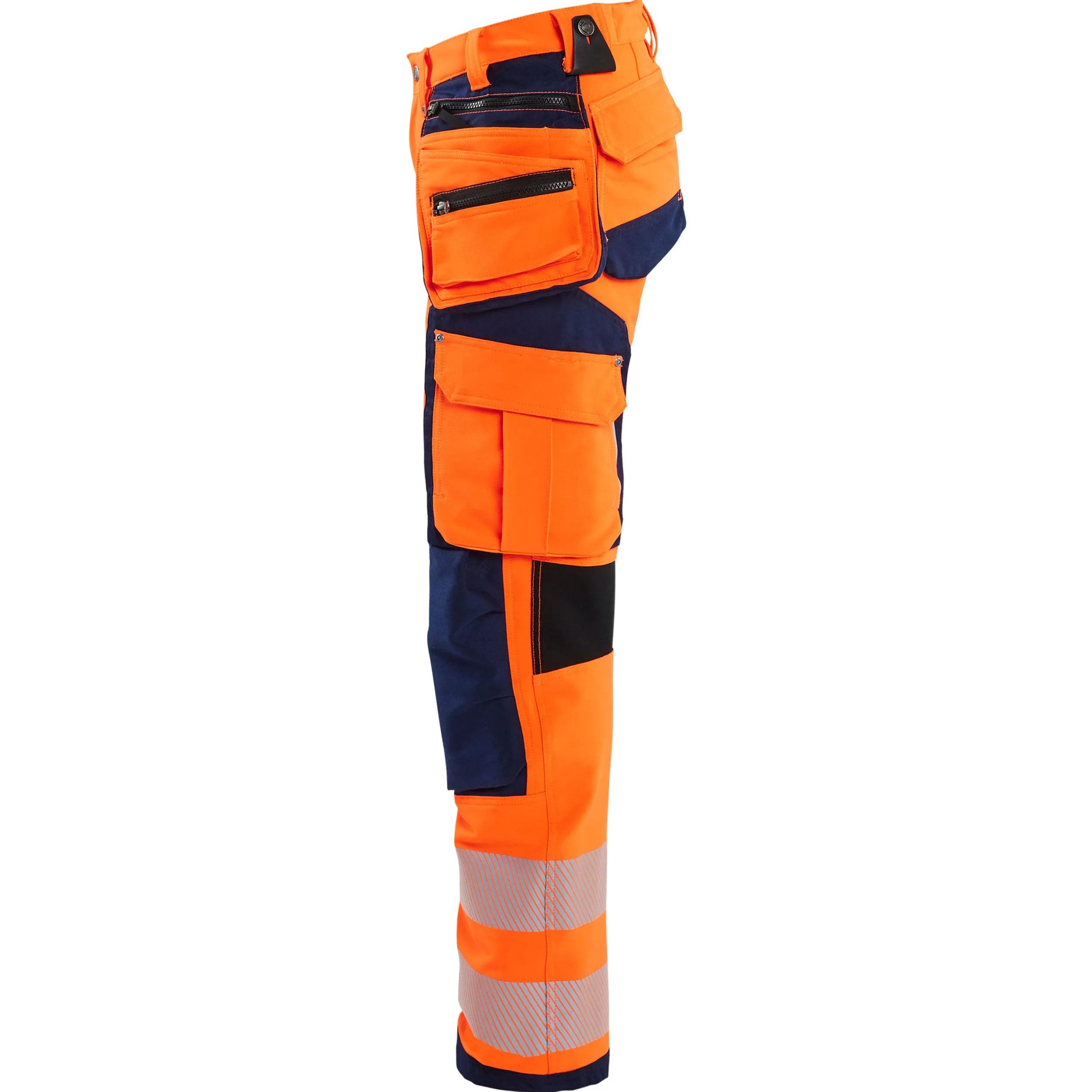 Blaklader 7197 Hi-Vis Orange/Navy Blue Women's Trousers With 4-Way-Stretch With Holster Pockets