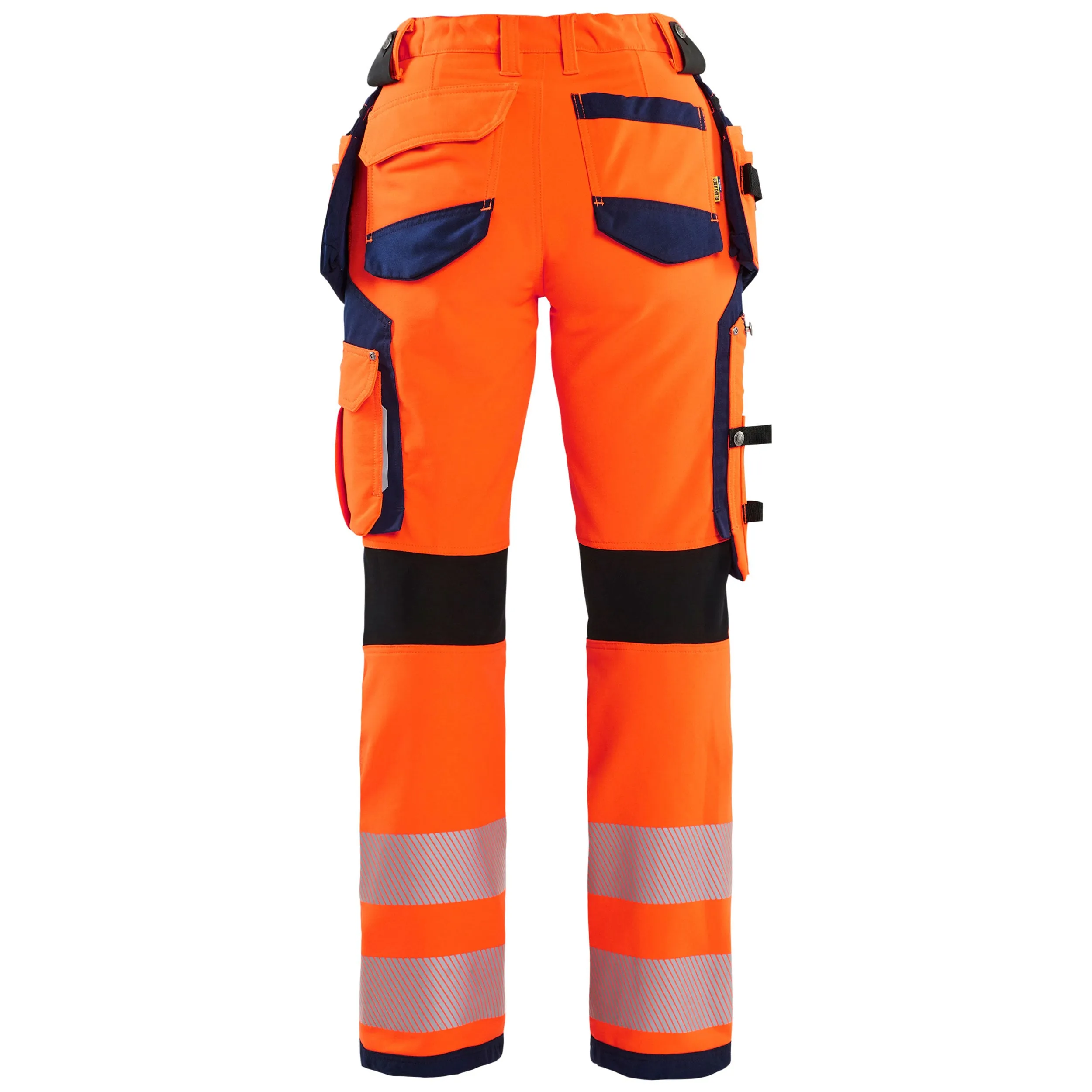 Blaklader 7197 Hi-Vis Orange/Navy Blue Women's Trousers With 4-Way-Stretch With Holster Pockets