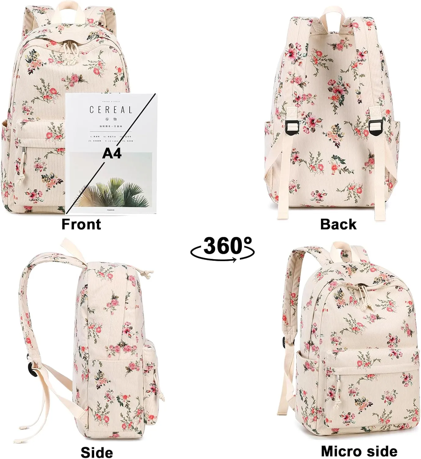 Bluboon School Backpack Teens Girls Boys Kids School Book Bags with Lunch Box Pencil Bag