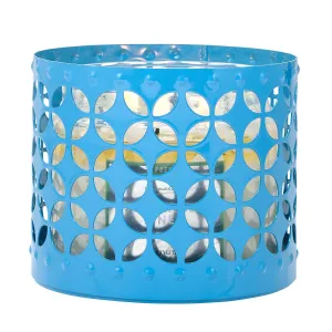 Blue Pierced Jar Candle Holder