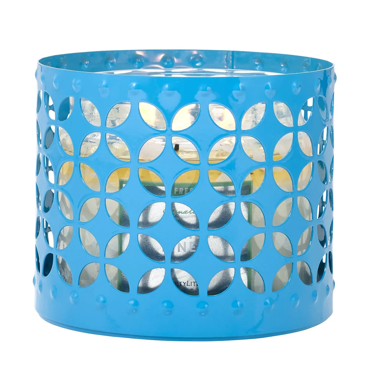 Blue Pierced Jar Candle Holder