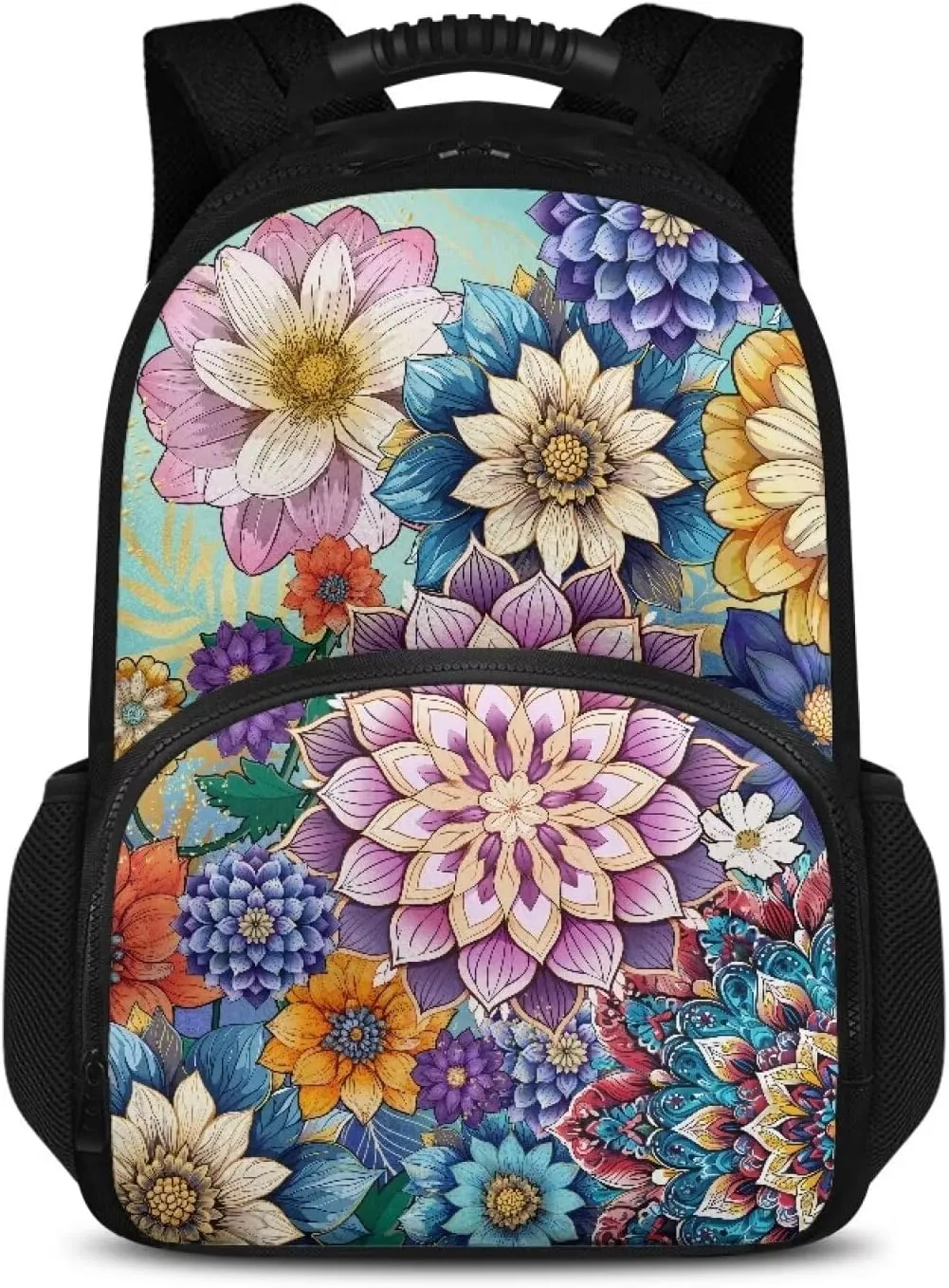 Boho Flower Backpack With Lunch Box for Women Lunch Backpack Insulated Lunch Bag Work Backpack With Cooler Compartment Laptop Backpacks 17inch Bookbag Daypack Beach Picnic Camping Gifts