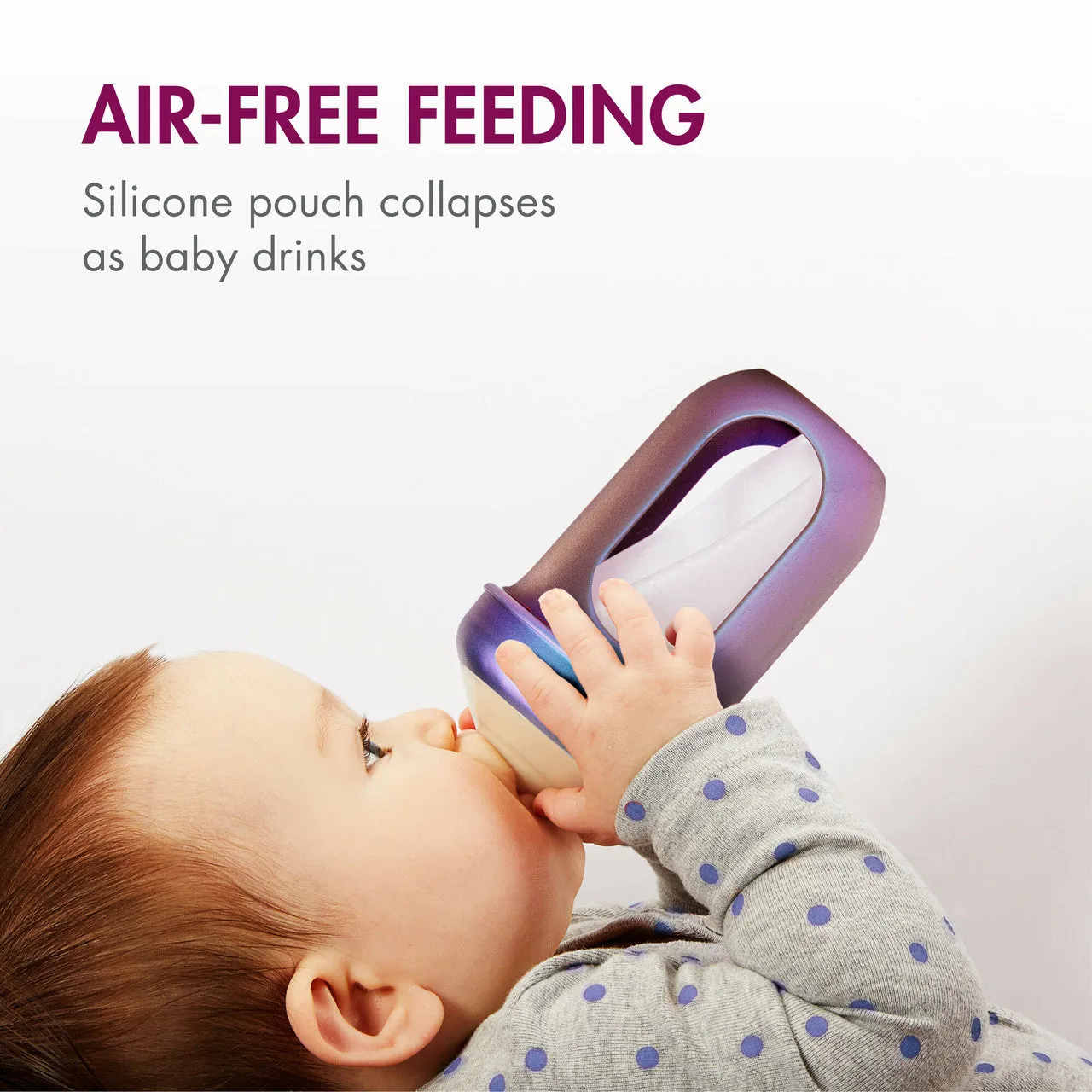 Boon NURSH Silicone Pouch Bottle 8oz (3-Pack) - Metallic