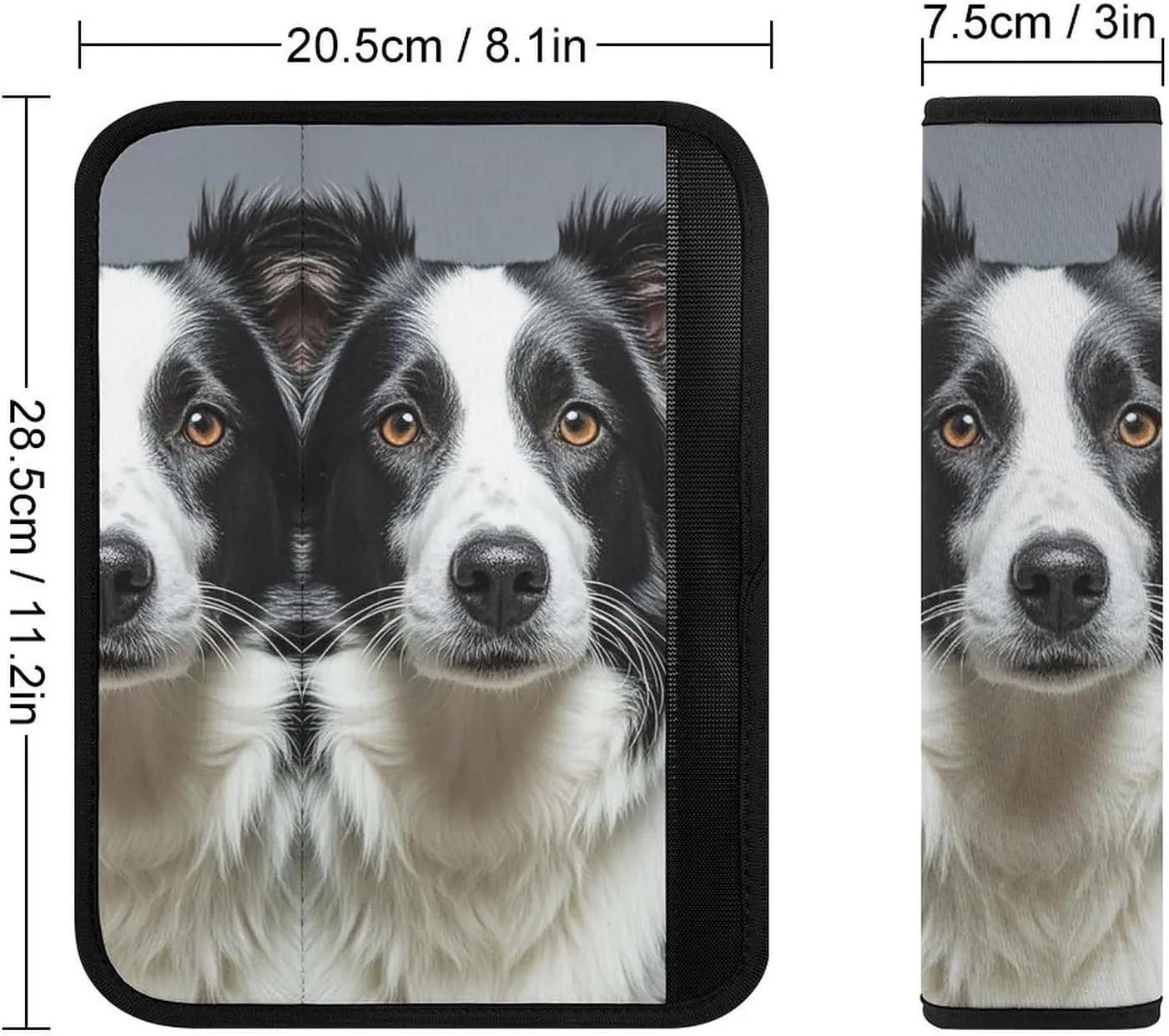 Border Collie Auto Seat Belt Cover 1PCS Universal Car Seat Belt Shoulder Protector Pad, Protect Your Shoulders and Neck for Car Seat Belt, Shoulder Bag, Backpack