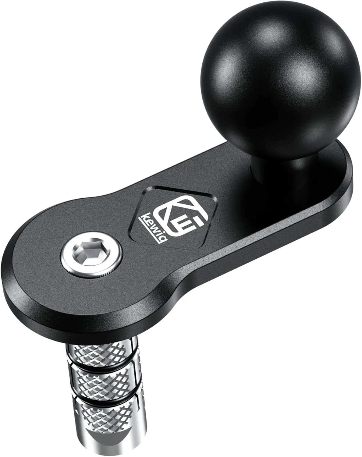BRCOVAN Aluminum Alloy Motorcycle Fork Stem Mount Base with 1'' TPU Ball for Stem Tube 12mm to 25.4mm in Diameter, Compatible with RAM Mounts B Size 1 Inch Ball Double Socket Arm