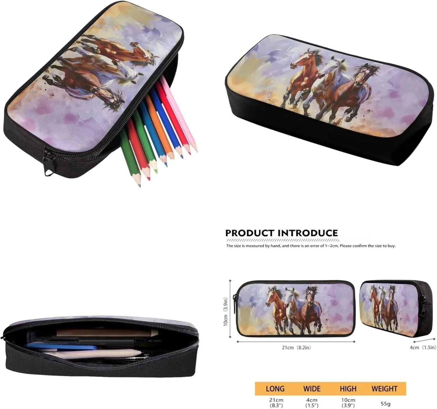 Brown Horse Backpack for Boys 8-10/10-12 High School Bookbags Kids School Bag With Lunch Box Pencil Case Middle School Backpacks for 3rd/4th/5th/6th Grade Girls Casual Daypack