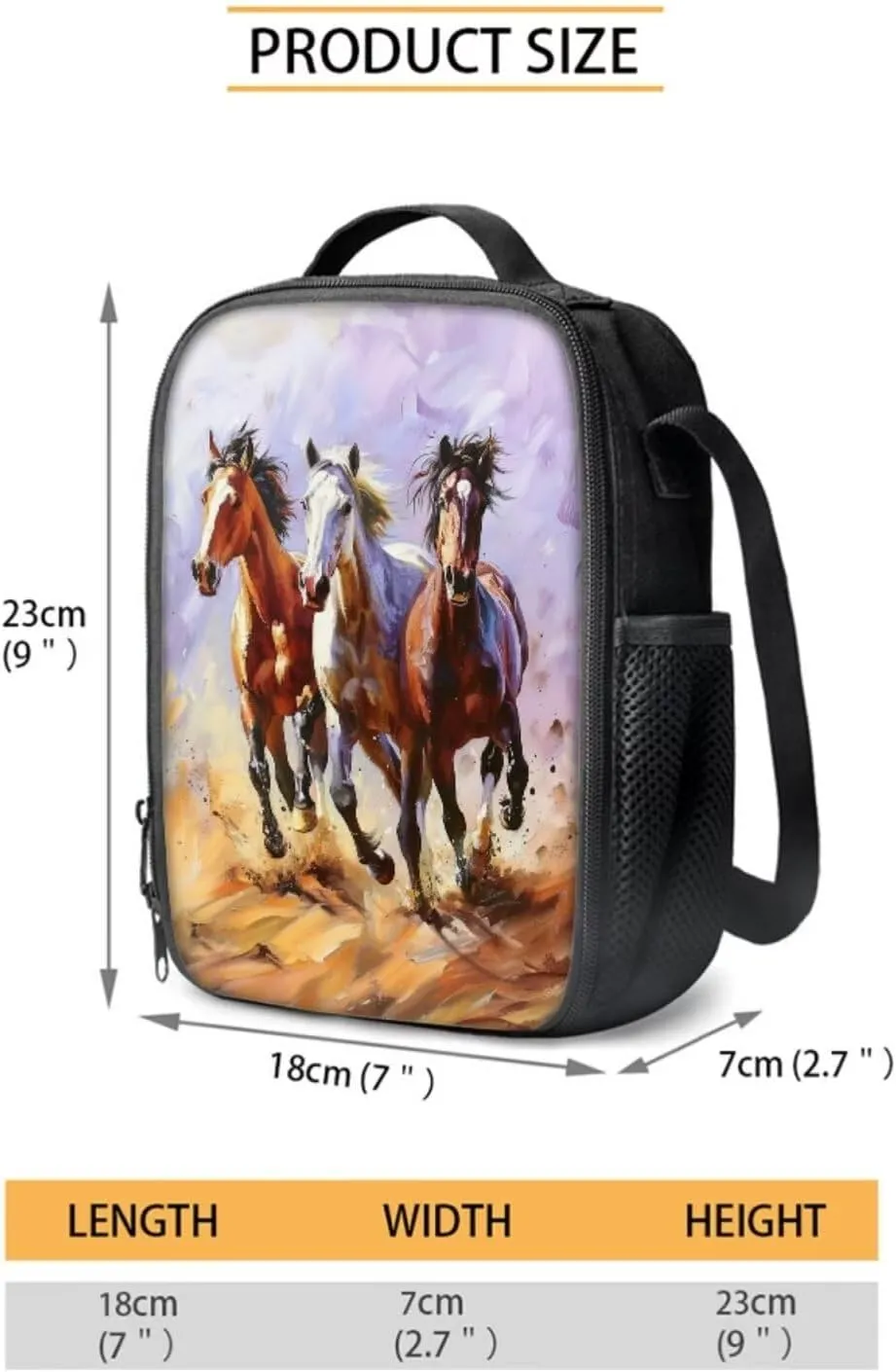 Brown Horse Backpack for Boys 8-10/10-12 High School Bookbags Kids School Bag With Lunch Box Pencil Case Middle School Backpacks for 3rd/4th/5th/6th Grade Girls Casual Daypack