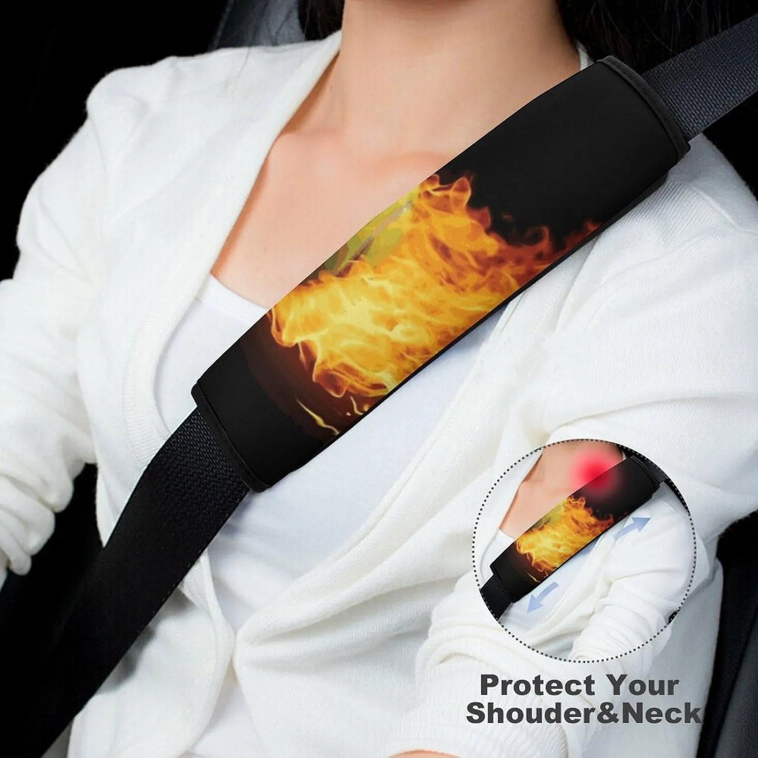 Burning Tennis Pictures Auto Seat Belt Cover Universal Car Seat Belt Shoulder Protector Pad, Protect Your Shoulders and Neck for Car Seat Belt, Shoulder Bag, Backpack 1PCS