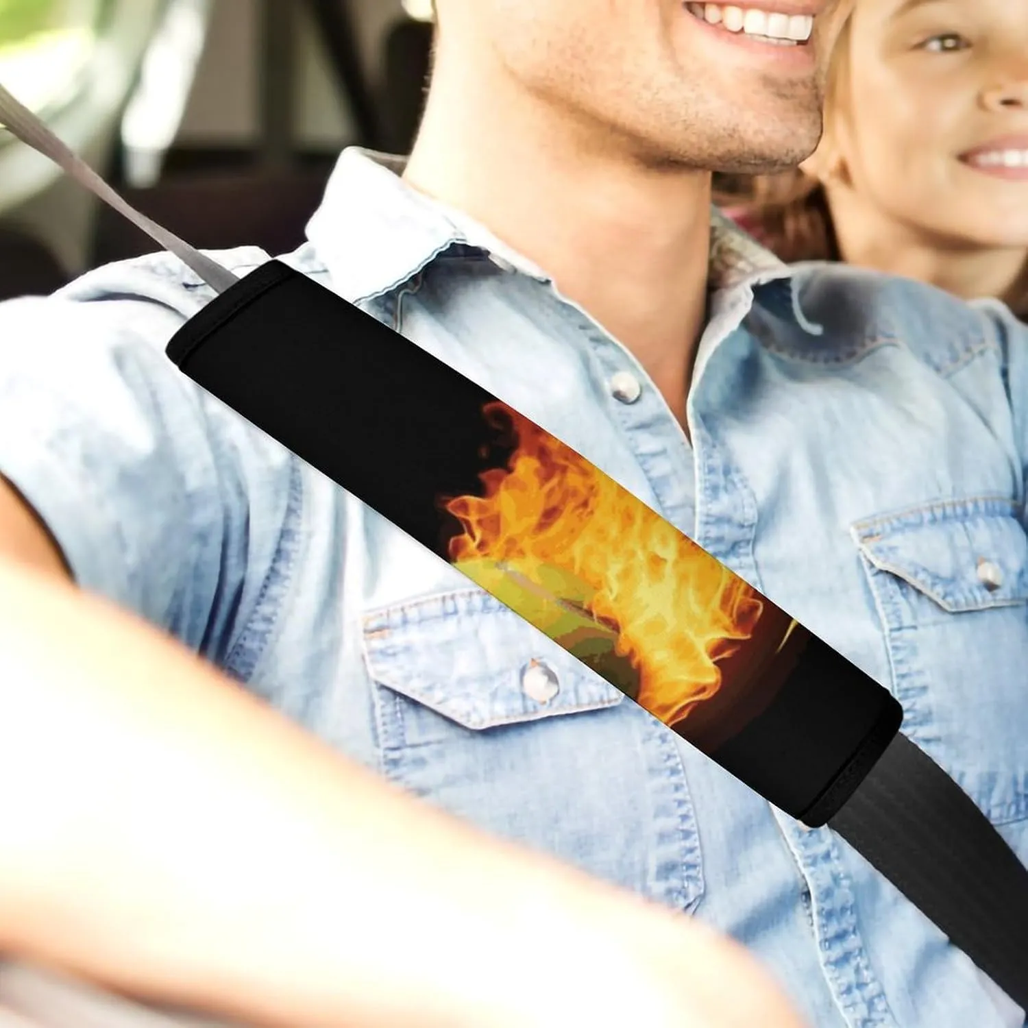 Burning Tennis Pictures Auto Seat Belt Cover Universal Car Seat Belt Shoulder Protector Pad, Protect Your Shoulders and Neck for Car Seat Belt, Shoulder Bag, Backpack 1PCS