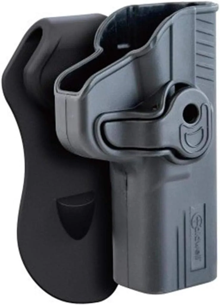 Caldwell OWB Molded Retention Holsters with Heavy Duty Poly Construction, Adjustable Positioning and Paddle Clip for Tactical Carry, CCW and Competition