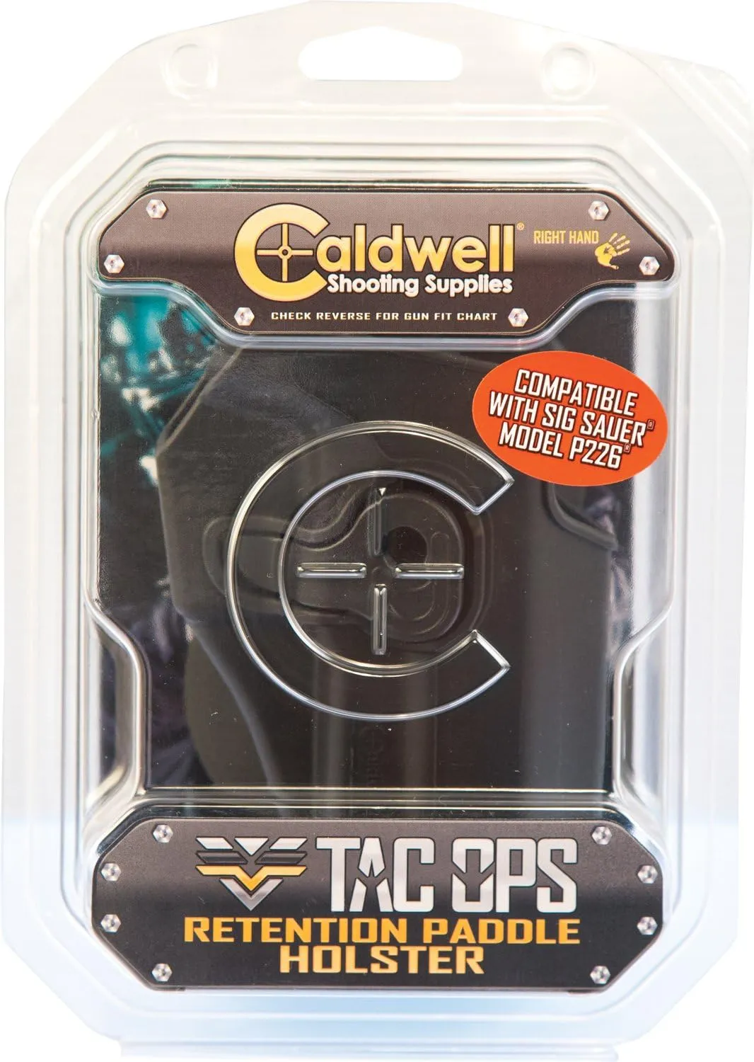 Caldwell OWB Molded Retention Holsters with Heavy Duty Poly Construction, Adjustable Positioning and Paddle Clip for Tactical Carry, CCW and Competition