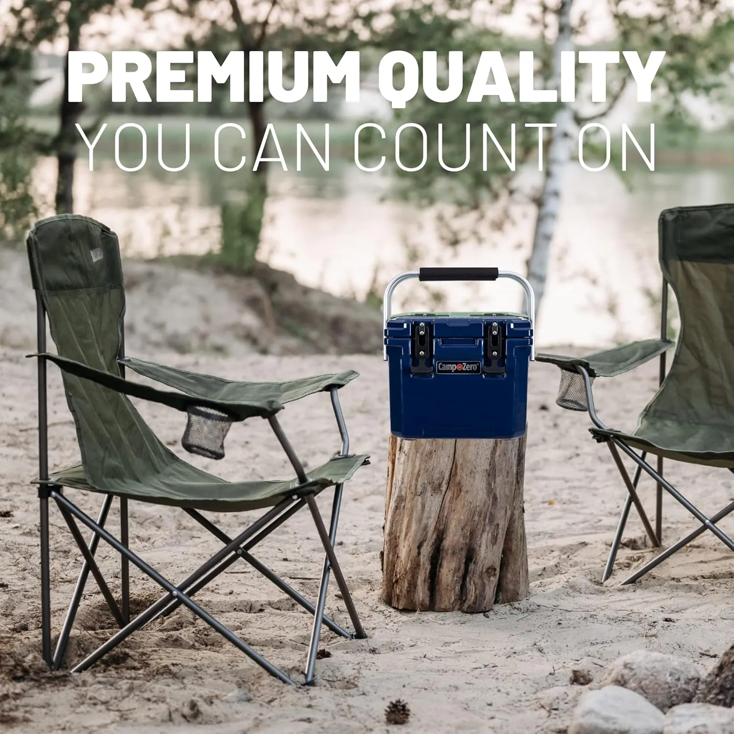 CAMP-ZERO 10L-10.6 Quart Portable Hard Cooler Ice Chest, Perfect for Drinks, Lunch, Beach, Picnics, Boating, Camping and Travel with 2 Molded-in Cup Holders and Folding Aluminum Handle