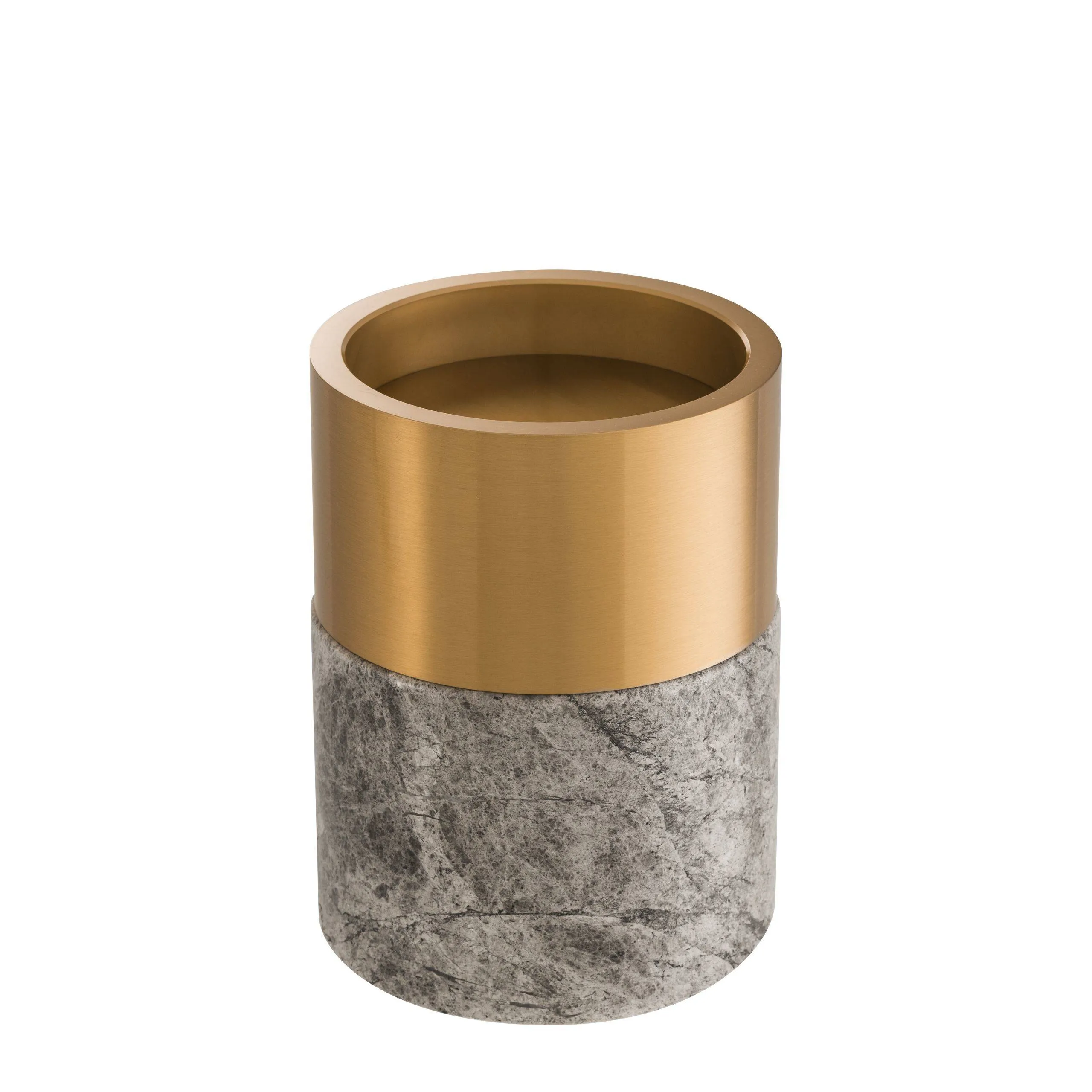 Candle Holder Sierra Black Marble Bronze Finish