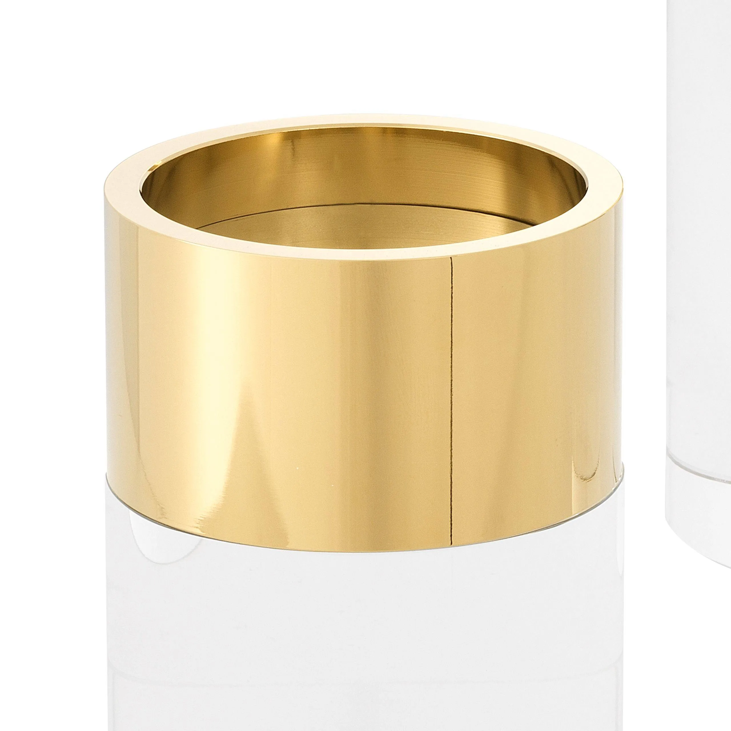 Candle Holder Sierra Black Marble Bronze Finish
