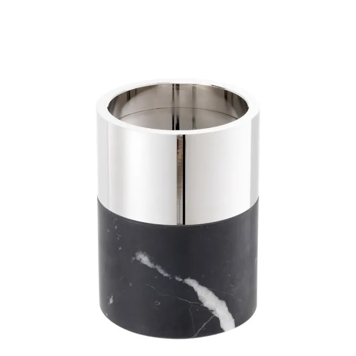Candle Holder Sierra Black Marble Bronze Finish
