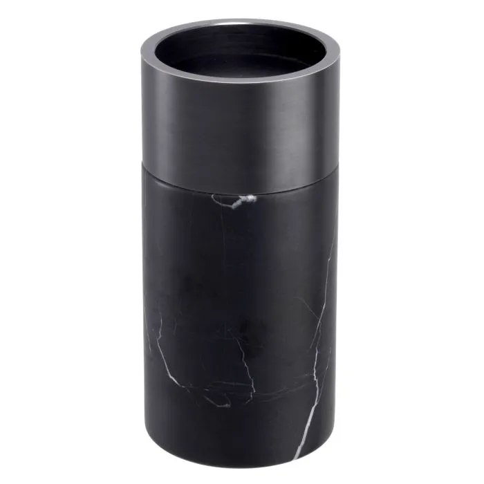 Candle Holder Sierra Black Marble Bronze Finish