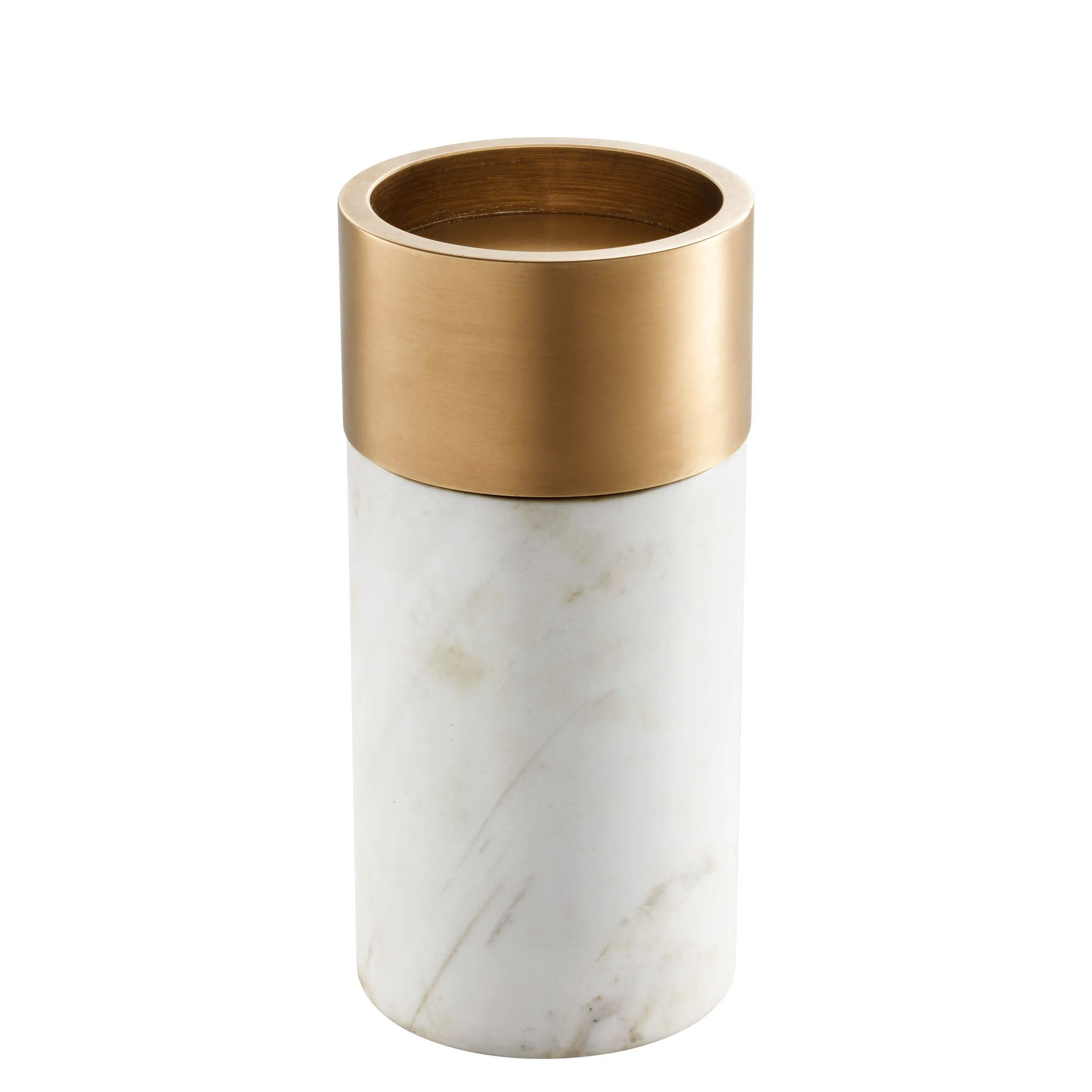 Candle Holder Sierra Black Marble Bronze Finish