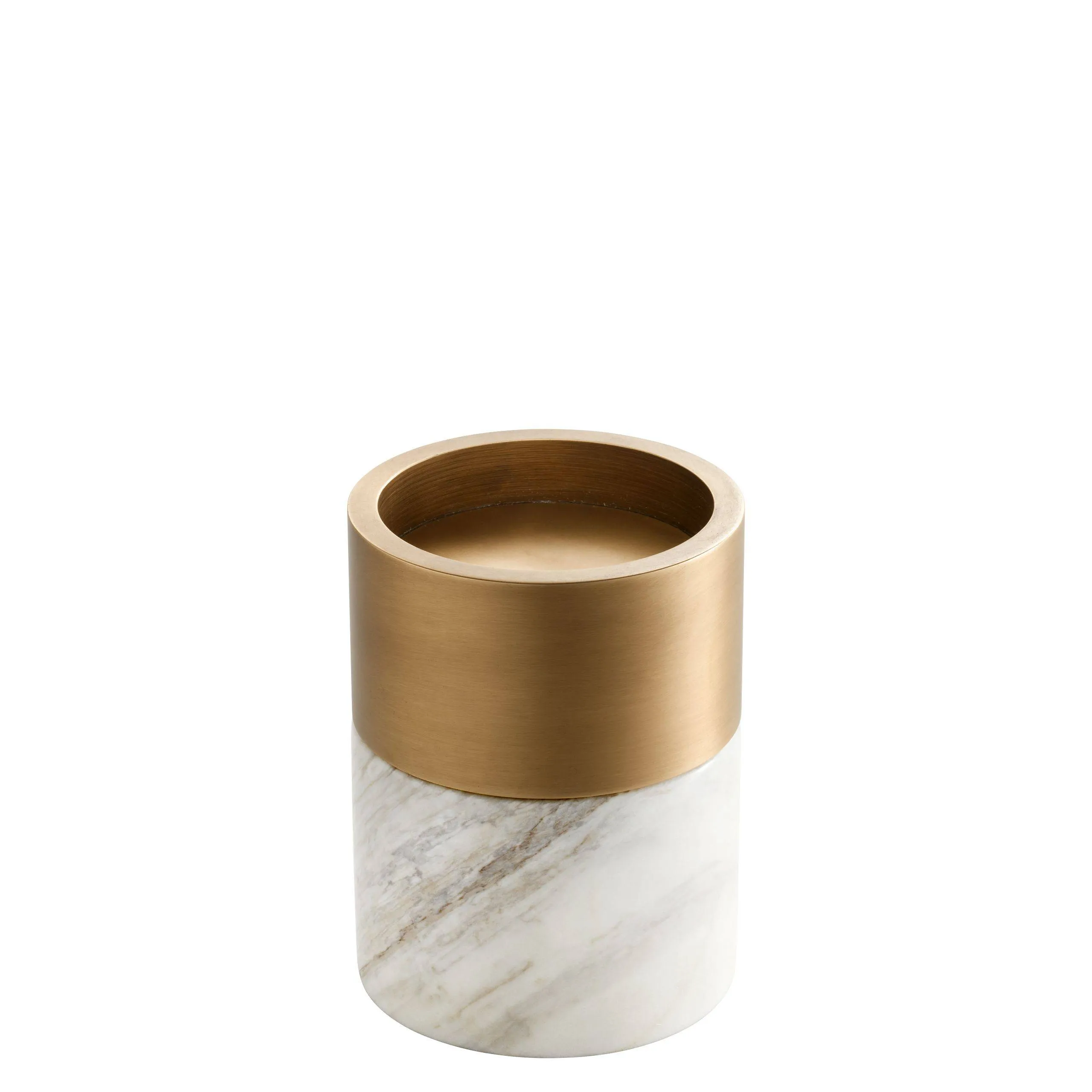 Candle Holder Sierra Black Marble Bronze Finish