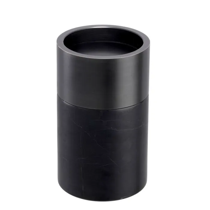 Candle Holder Sierra Black Marble Bronze Finish