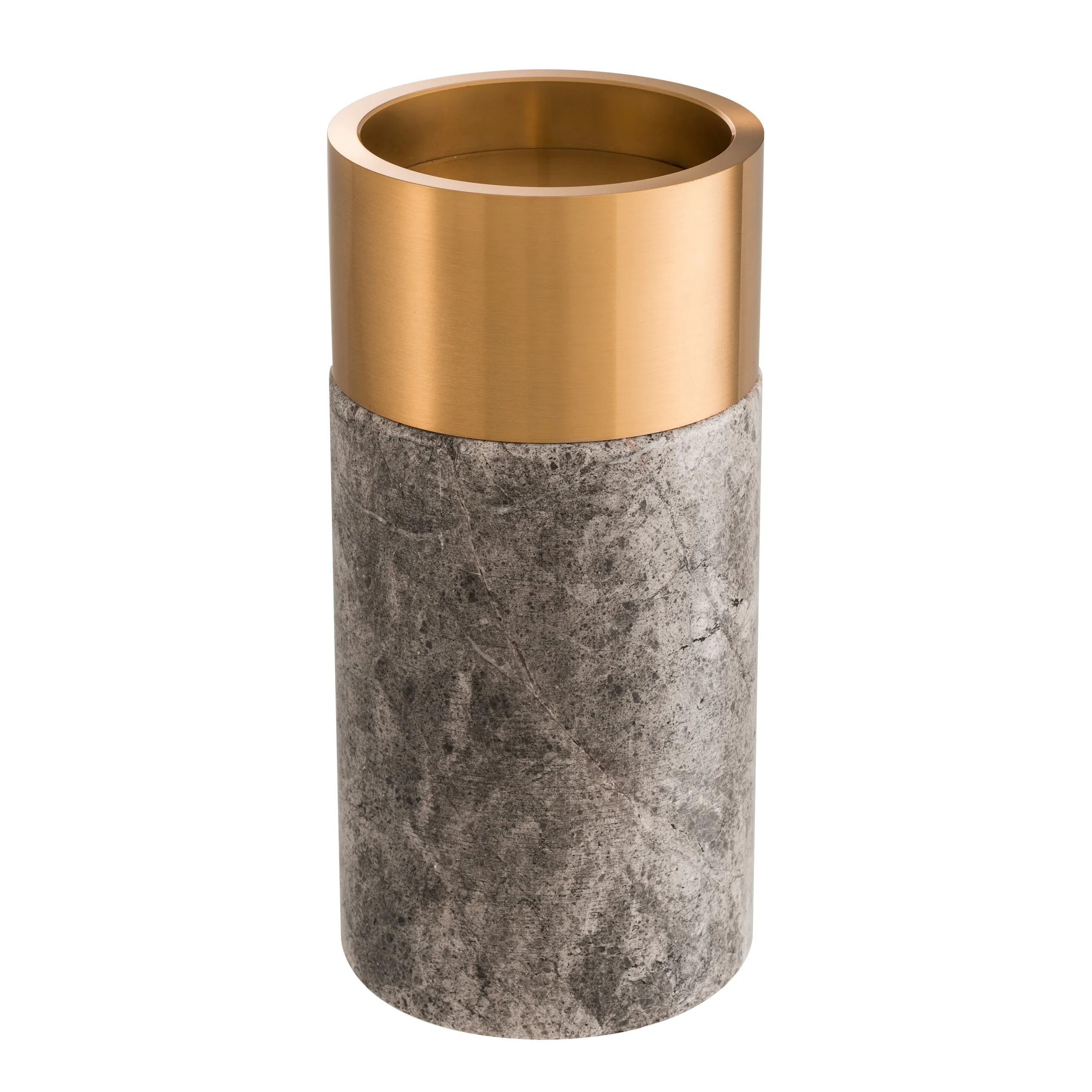 Candle Holder Sierra Black Marble Bronze Finish