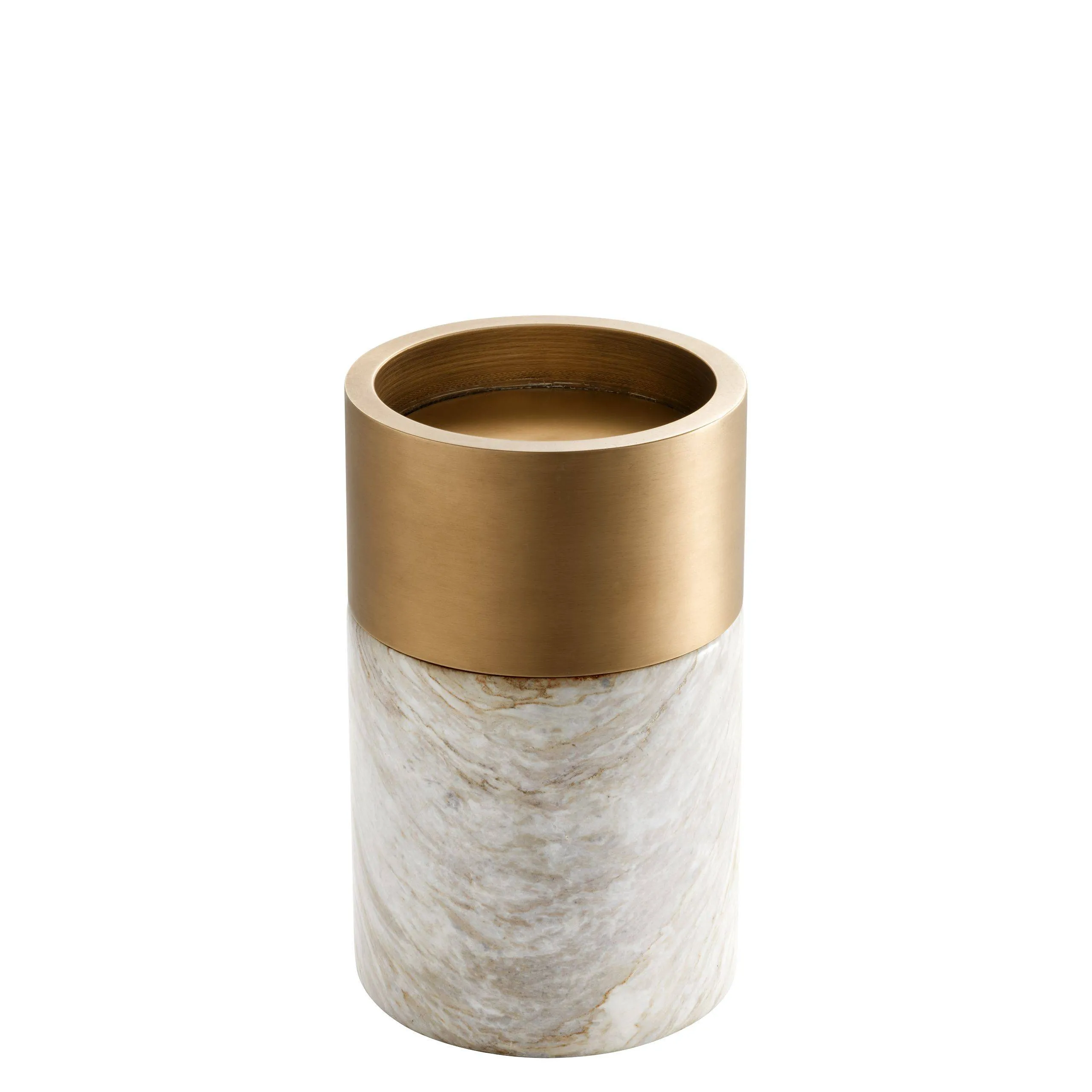 Candle Holder Sierra Black Marble Bronze Finish