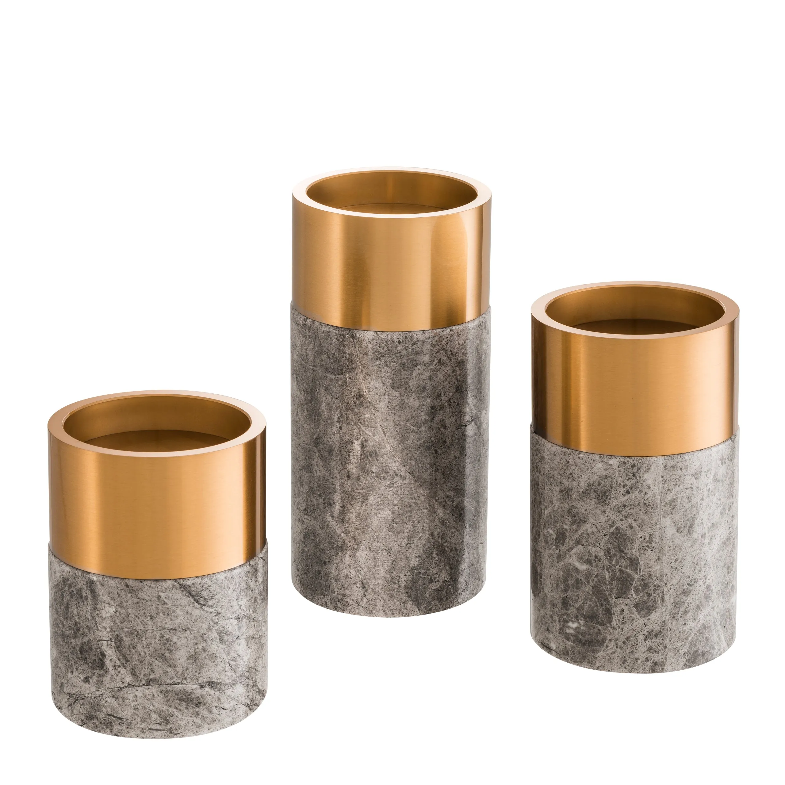 Candle Holder Sierra Clear Crystal Nickel Set of 3