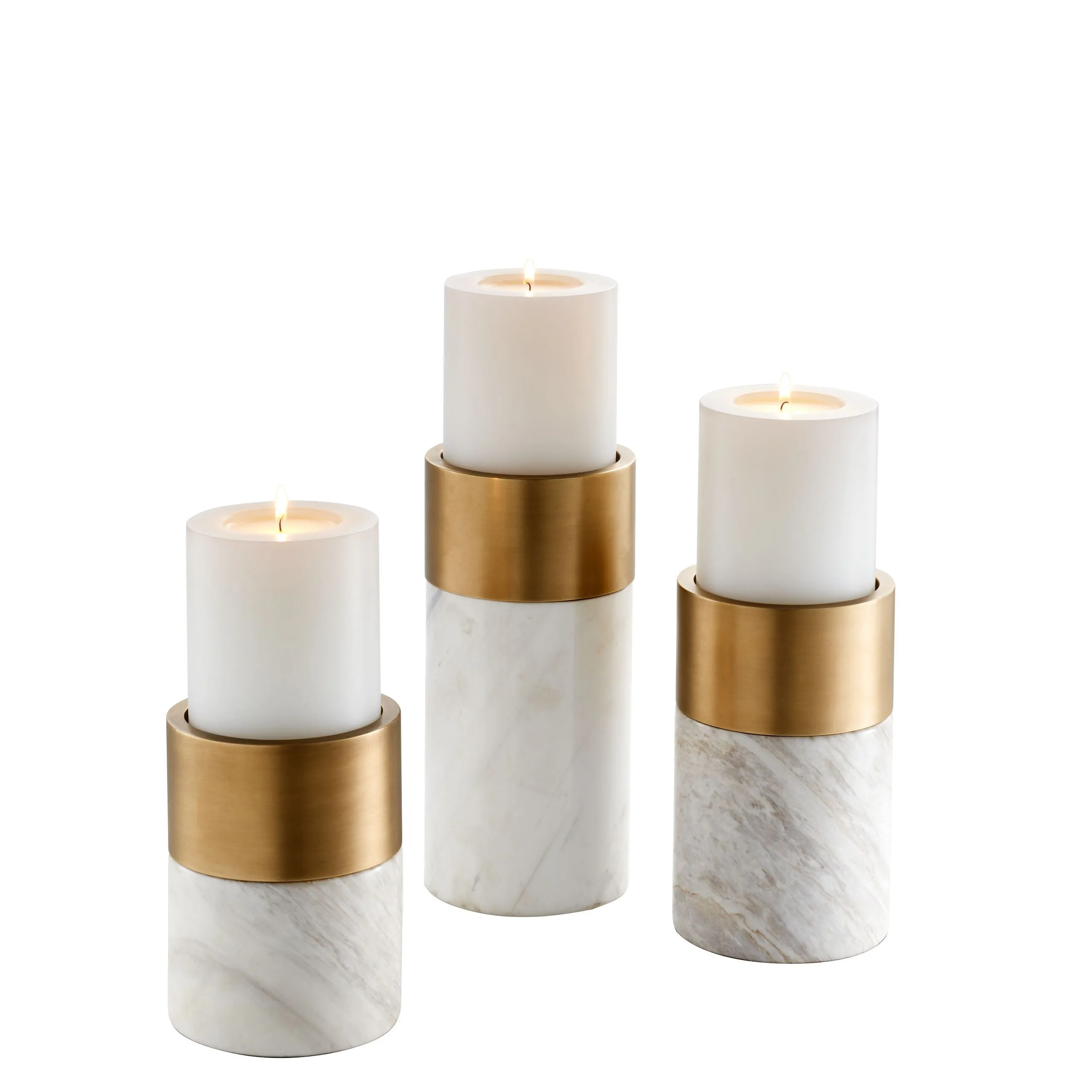 Candle Holder Sierra Clear Crystal Nickel Set of 3
