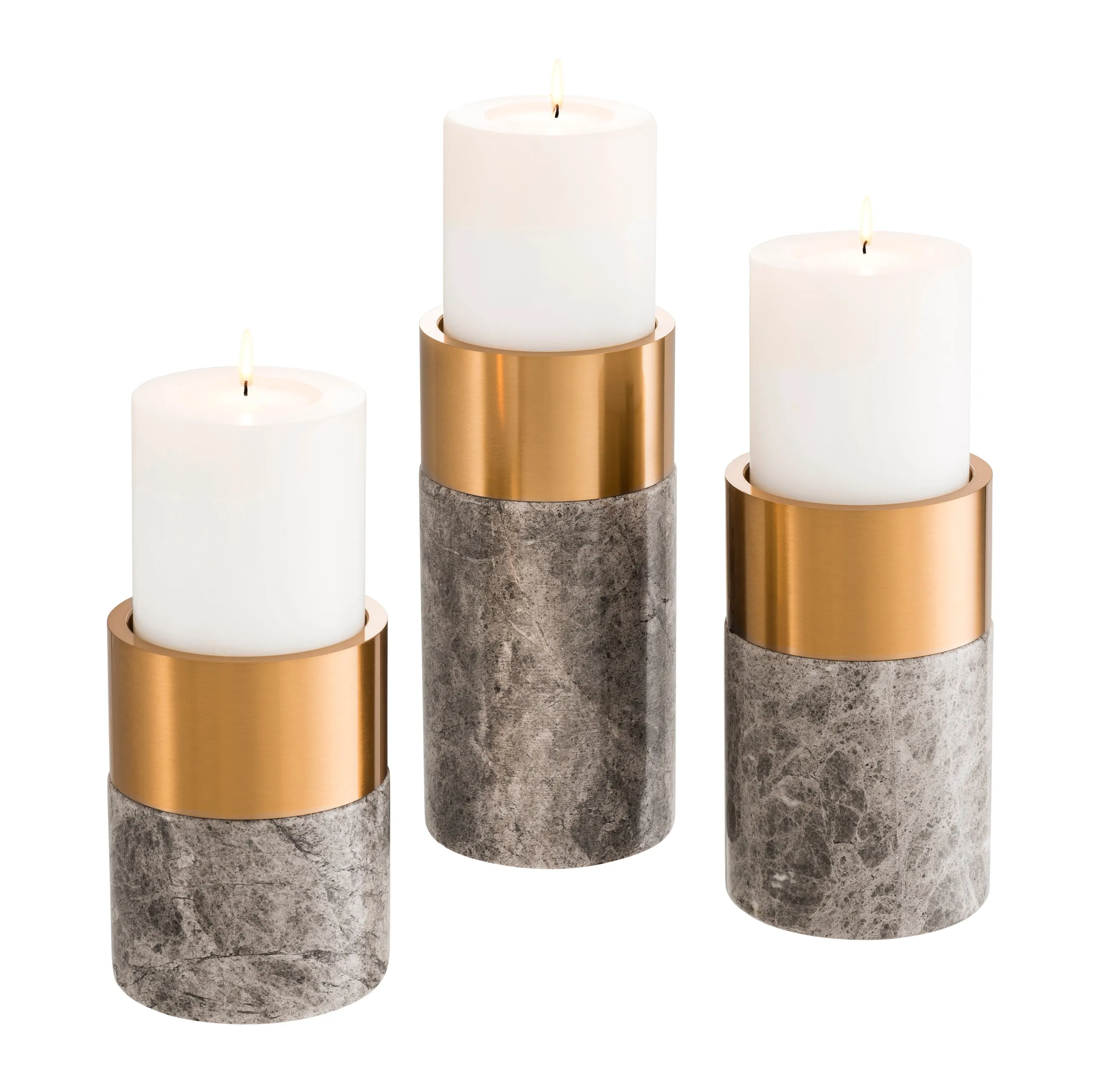 Candle Holder Sierra Clear Crystal Nickel Set of 3