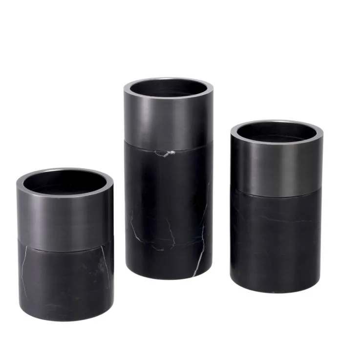 Candle Holder Sierra Clear Crystal Nickel Set of 3
