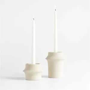 Carter Sandstone Taper Candle Holders Set of 2