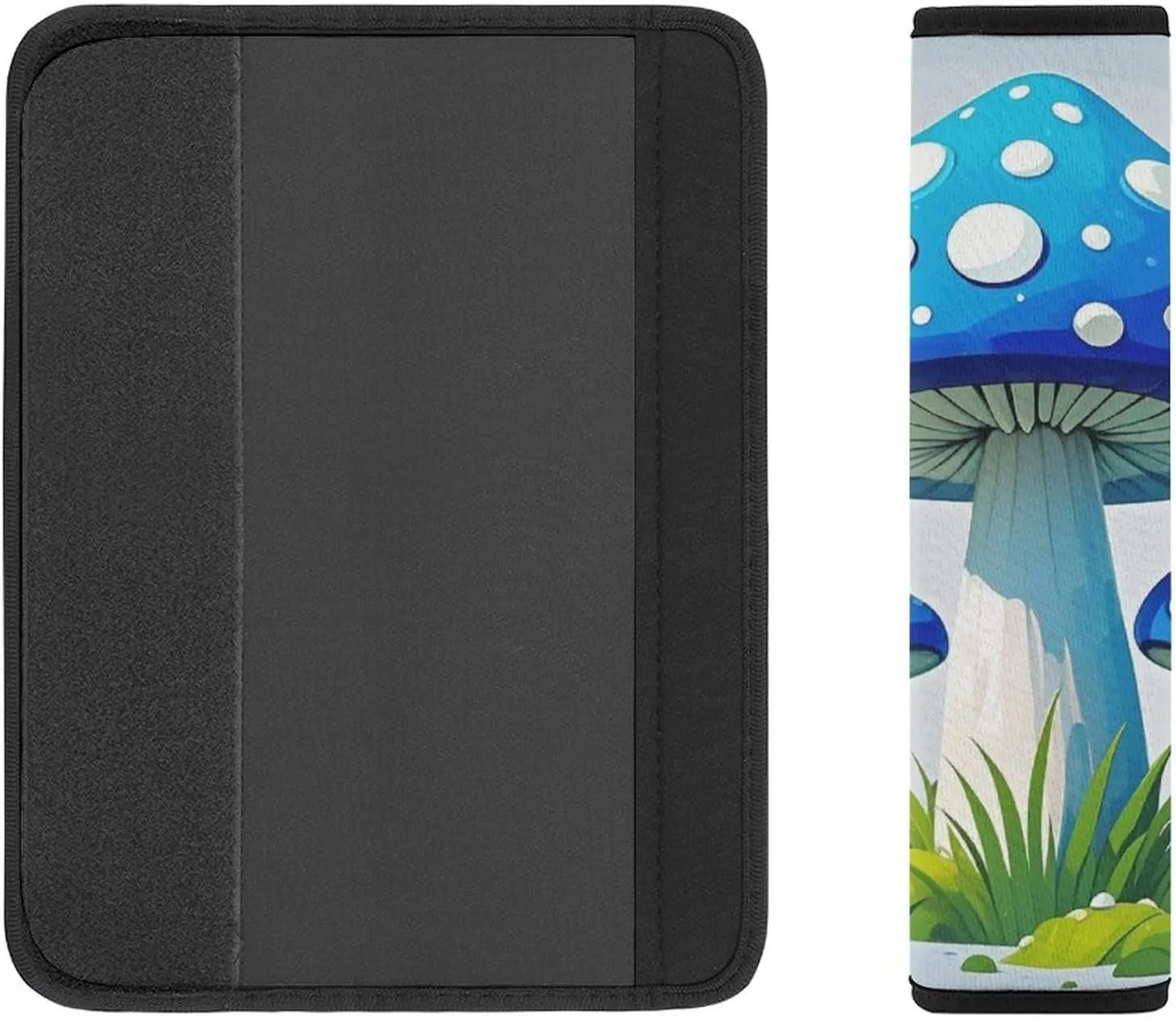 Cartoon Blue Mushroom Auto Seat Belt Cover 2PCS Universal Car Seat Belt Shoulder Protector Pad, Protect Your Shoulders and Neck for Car Seat Belt, Shoulder Bag, Backpack