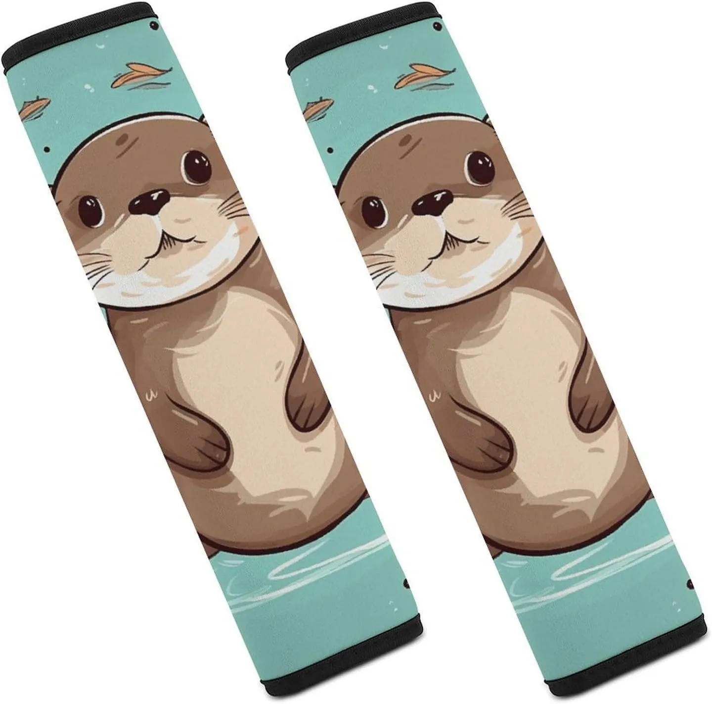 Cartoon Cute Otter Auto Seat Belt Cover 2PCS Universal Car Seat Belt Shoulder Protector Pad, Protect Your Shoulders and Neck for Car Seat Belt, Shoulder Bag, Backpack