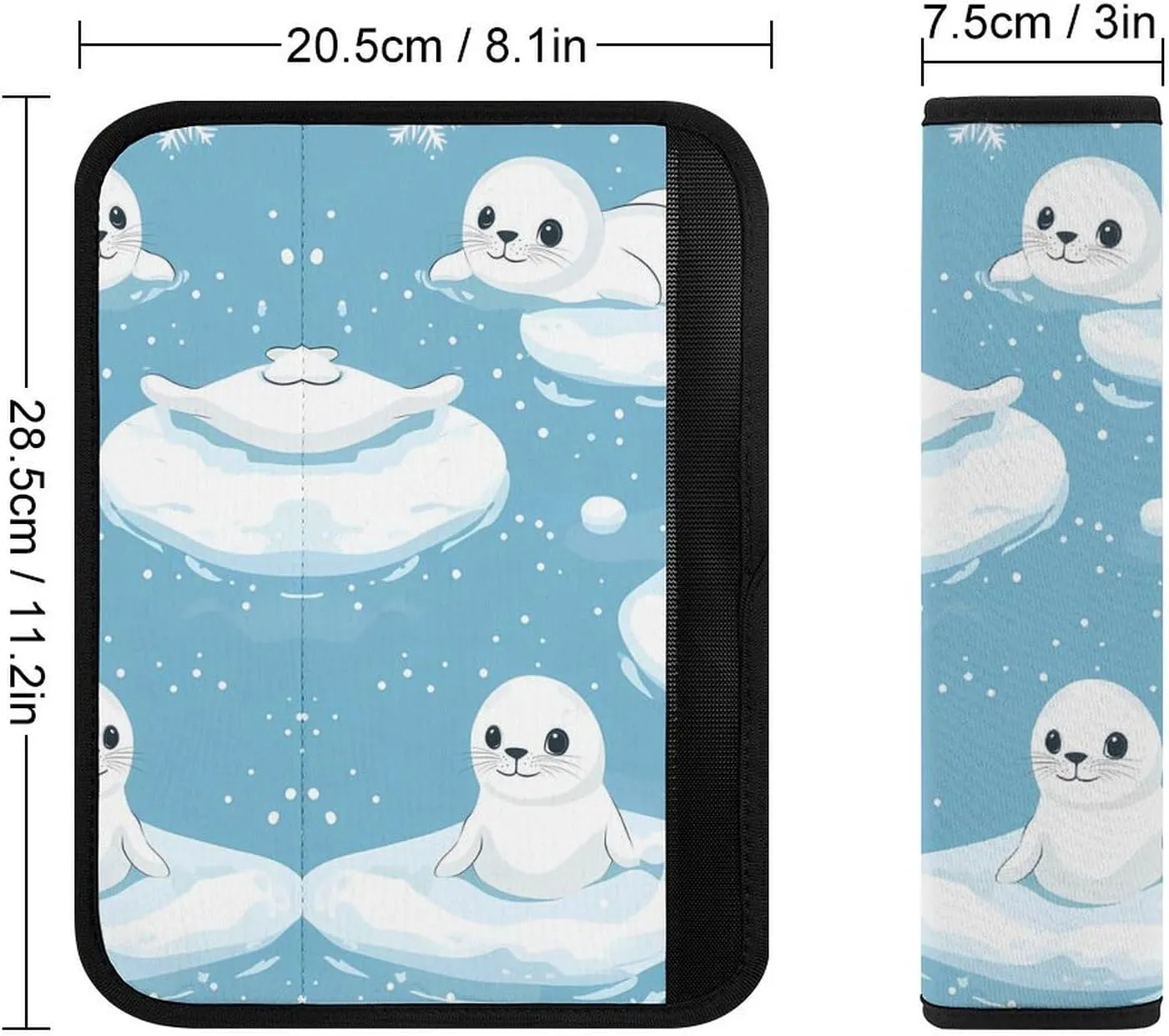Cartoon Seals Snowflakes Fashion Car Seat Belt Cover Pad for Shoulder Bag Camera Soft Comfort Accessories 1PCS
