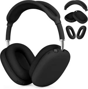 Case for Airpods Max Headphones, Ear Pad Case Cover/Ear Cups Cover/Headband Cover for AirPods Max (USB-C/Lightning)(2024/2020), Silicone Cover for Apple Airpod Max, Accessories Cases (Black)