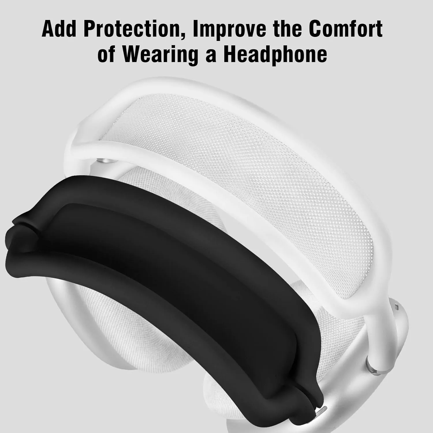 Case for Airpods Max Headphones, Ear Pad Case Cover/Ear Cups Cover/Headband Cover for AirPods Max (USB-C/Lightning)(2024/2020), Silicone Cover for Apple Airpod Max, Accessories Cases (Black)