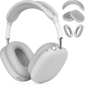 Case for Airpods Max Headphones, Ear Pad Case Cover/Ear Cups Cover/Headband Cover for AirPods Max (USB-C/Lightning)(2024/2020), Silicone Cover for Apple Airpod Max, Accessories Cases(Gary)