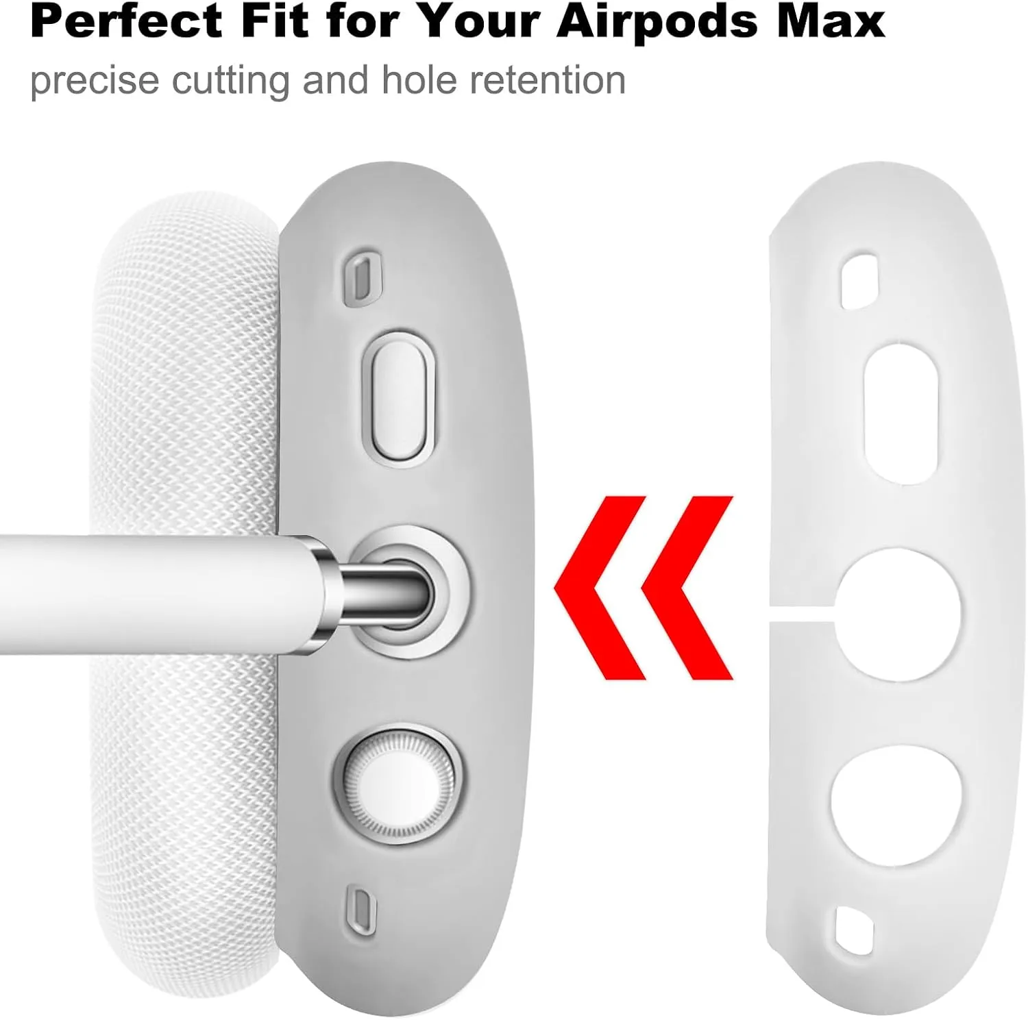 Case for Airpods Max Headphones, Ear Pad Case Cover/Ear Cups Cover/Headband Cover for AirPods Max (USB-C/Lightning)(2024/2020), Silicone Cover for Apple Airpod Max, Accessories Cases(Gary)