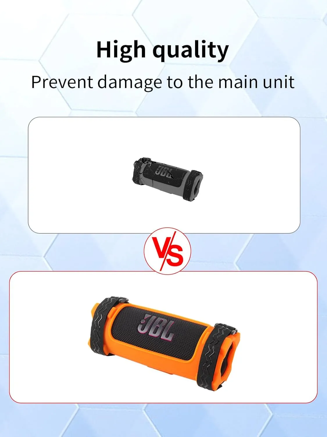 Case for JBL Flip 7 Portable Bluetooth Speaker,Soft Protective,BOVUGAC Silicone Case Cover with Shoulder Strap and Bike Strap for Bike Golf Cart Railing for JBL Flip 7 Speaker Accessories-Orange