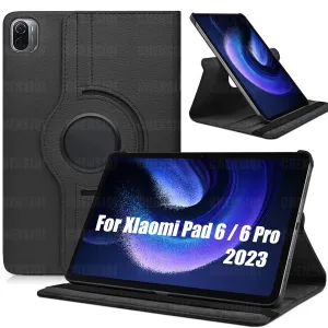 Case for Xiaomi Pad 6/Mi Pad 6 Pro 11" Tablet 2023 Leather Protective Case with Sleep/Wake Function and 360 Rotating Stand Case
