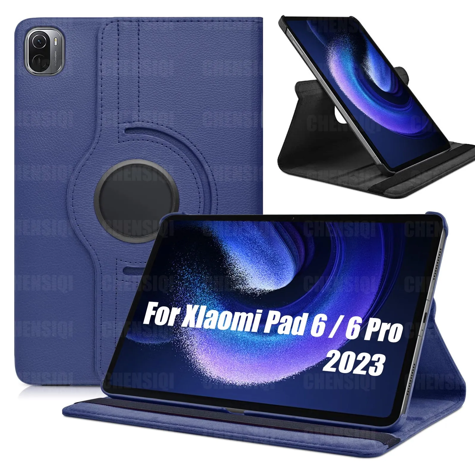 Case for Xiaomi Pad 6/Mi Pad 6 Pro 11" Tablet 2023 Leather Protective Case with Sleep/Wake Function and 360 Rotating Stand Case