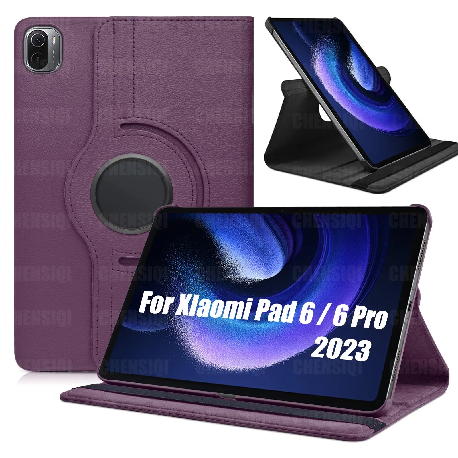 Case for Xiaomi Pad 6/Mi Pad 6 Pro 11" Tablet 2023 Leather Protective Case with Sleep/Wake Function and 360 Rotating Stand Case